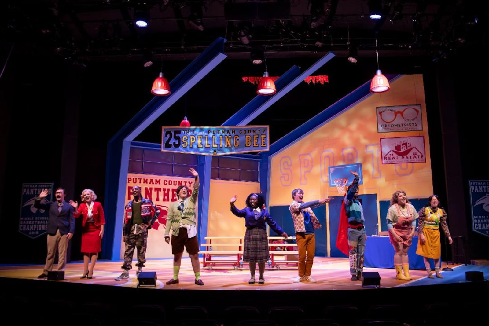 The cast of Wright State University's production of "The 25th Annual Putnam County Spelling Bee." PHOTO BY ERIN PENCE