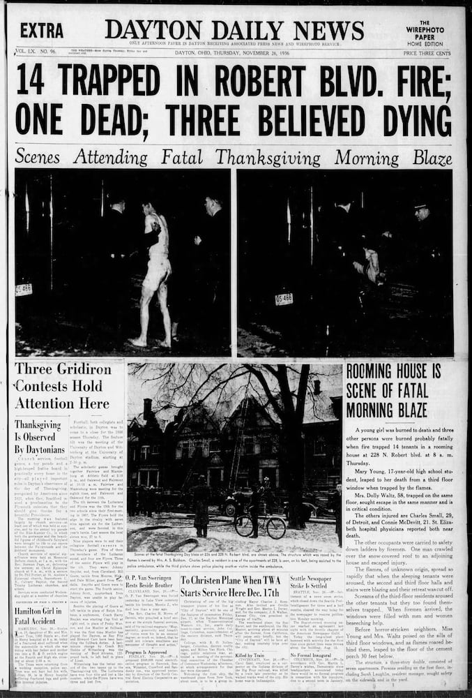 Thanksgiving Day front pages from the Dayton Daily News archives