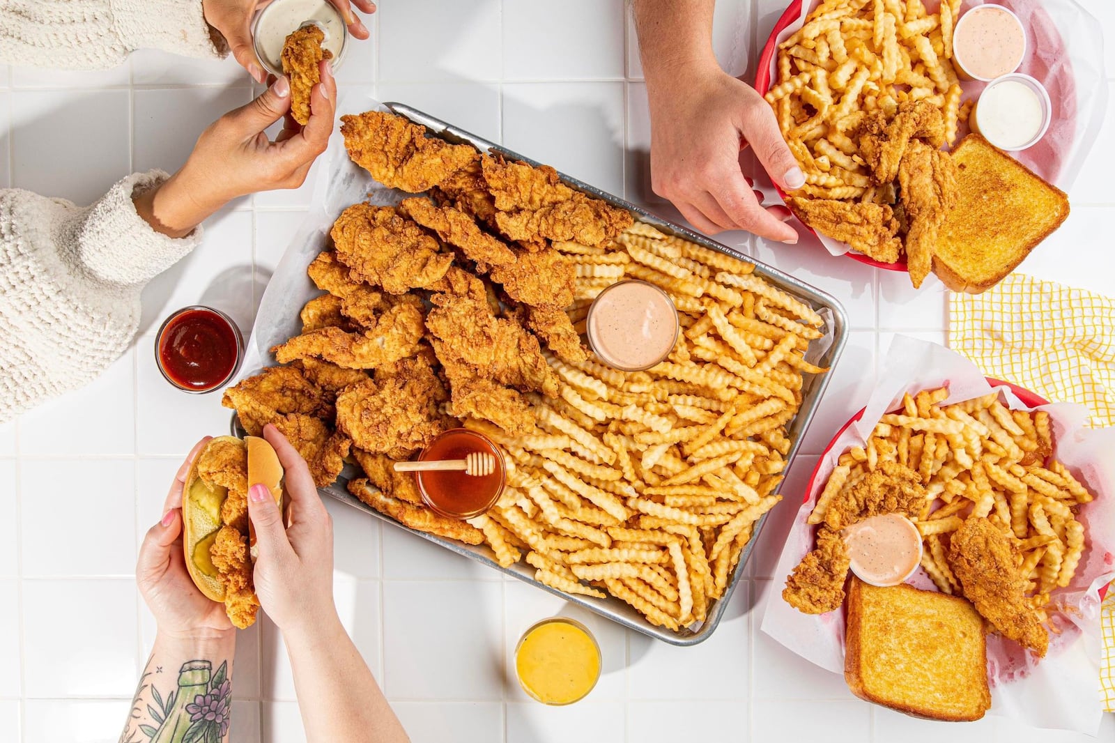 Hunny Bee’s Crispy Fried is a new chicken tender, fries and milkshake fast casual restaurant at 1200 Brown St. Suite 100 next to the University of Dayton campus. 