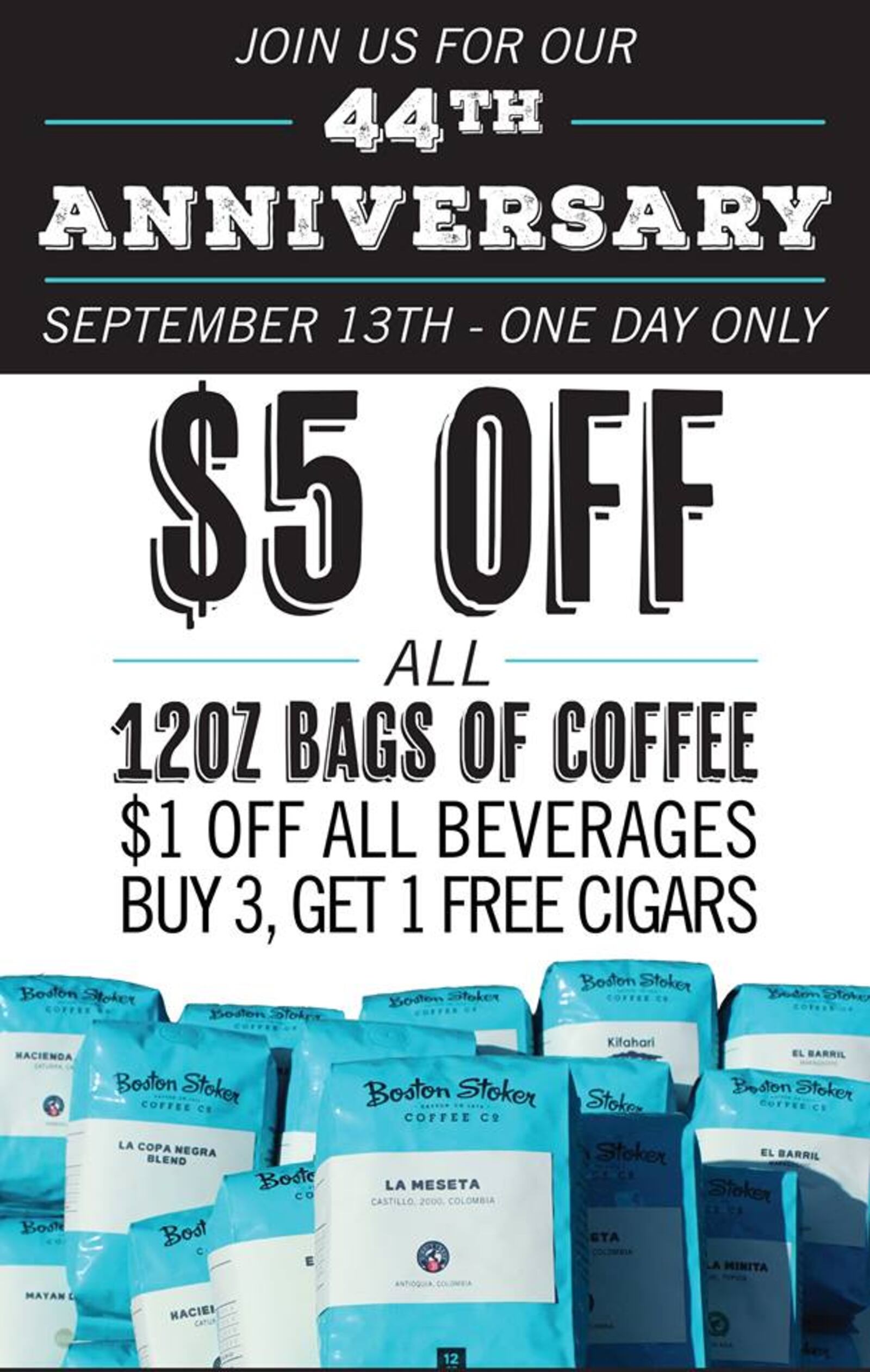 Boston Stoker is having an awesome coffee sale for one day only the month of September 2017. CONTRIBUTED PHOTO