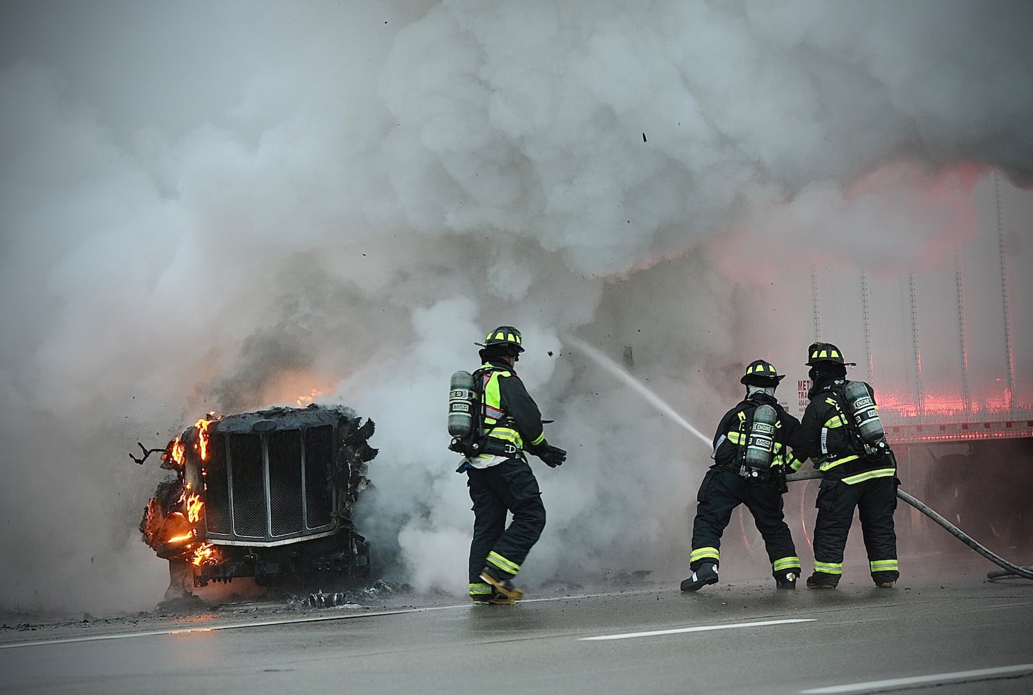 Clark semi fire