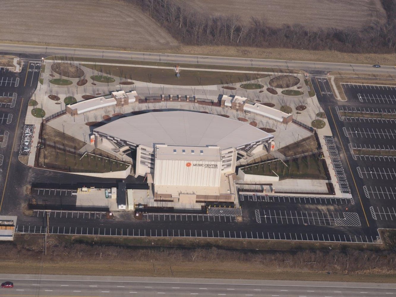 Huber Heights Music Center construction aerial view