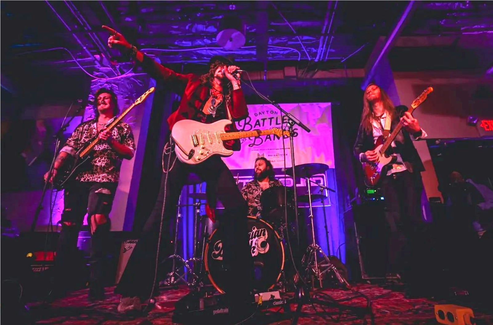 Dayton-based rockers Bohemian Funk, (left to right) Casey Beasley, Rocko Dalian, Graham Werts and Eric Webber, on stage at The Brightside during the second Battle of the Bands co-sponsored by Sound Valley.