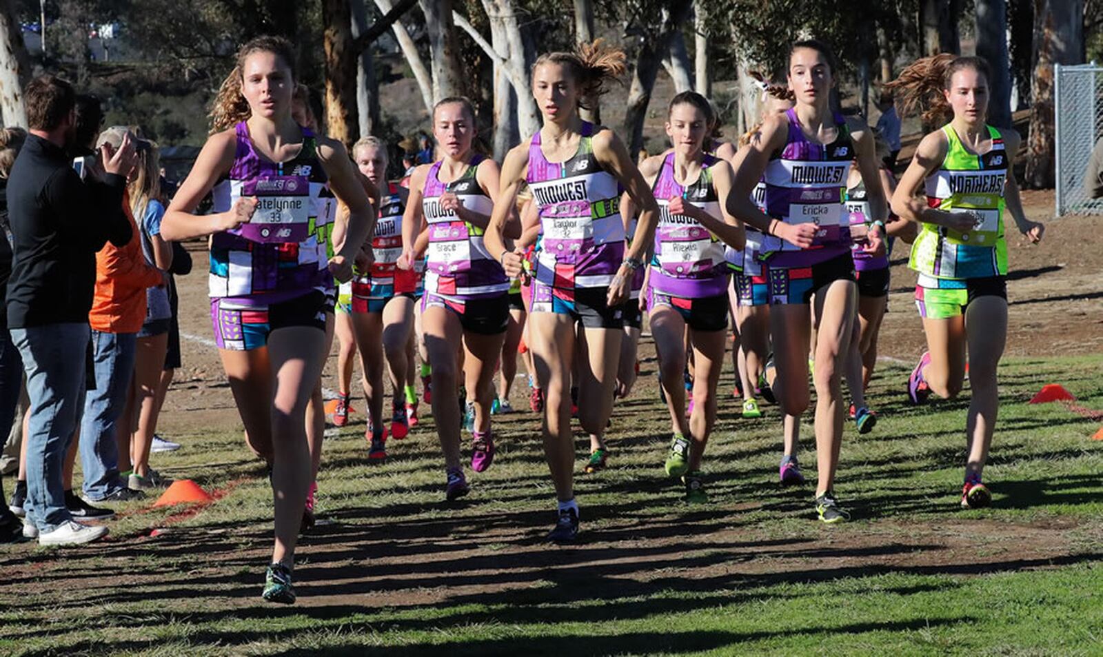 Beavercreek junior Taylor Ewert (middle) placed fourth (17:20.1) in the Foot Locker Cross Country National Finals at Balboa Park in San Diego on Saturday, Dec. 8, 2018. PHOTORUN.NET / CONTRIBUTED