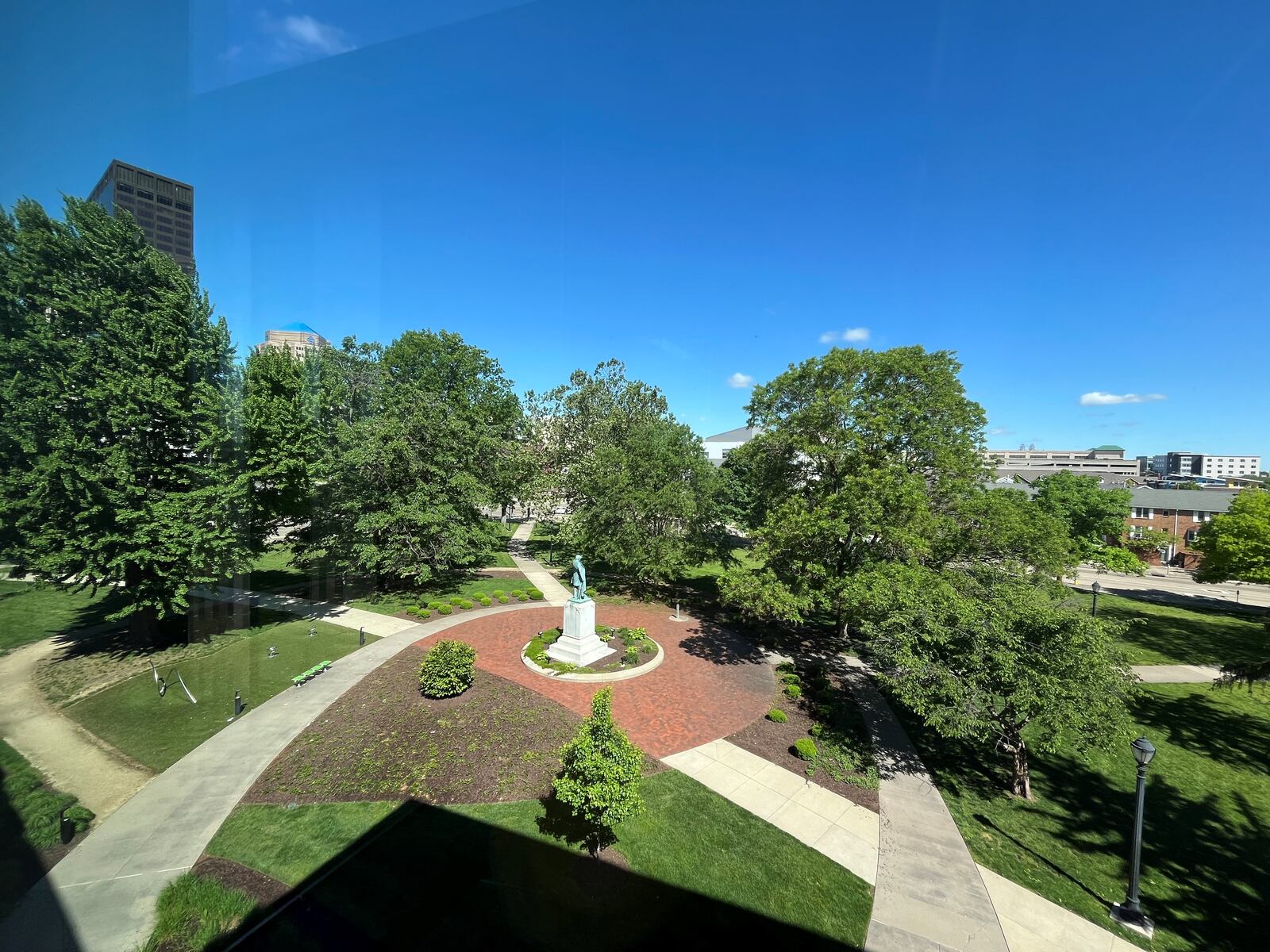 Cooper Park, a public park in downtown Dayton, directly north of the downtown Dayton Metro Library. CORNELIUS FROLIK / STAFF