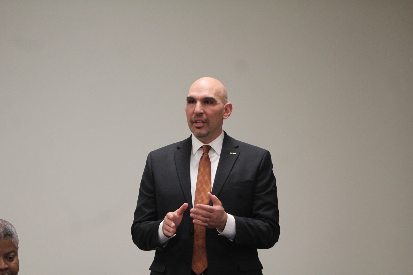 Dayton City Commissioner Matt Joseph speaks at a candidate forum hosted by the Dayton Unit NAACP. CORNELIUS FROLIK / STAFF