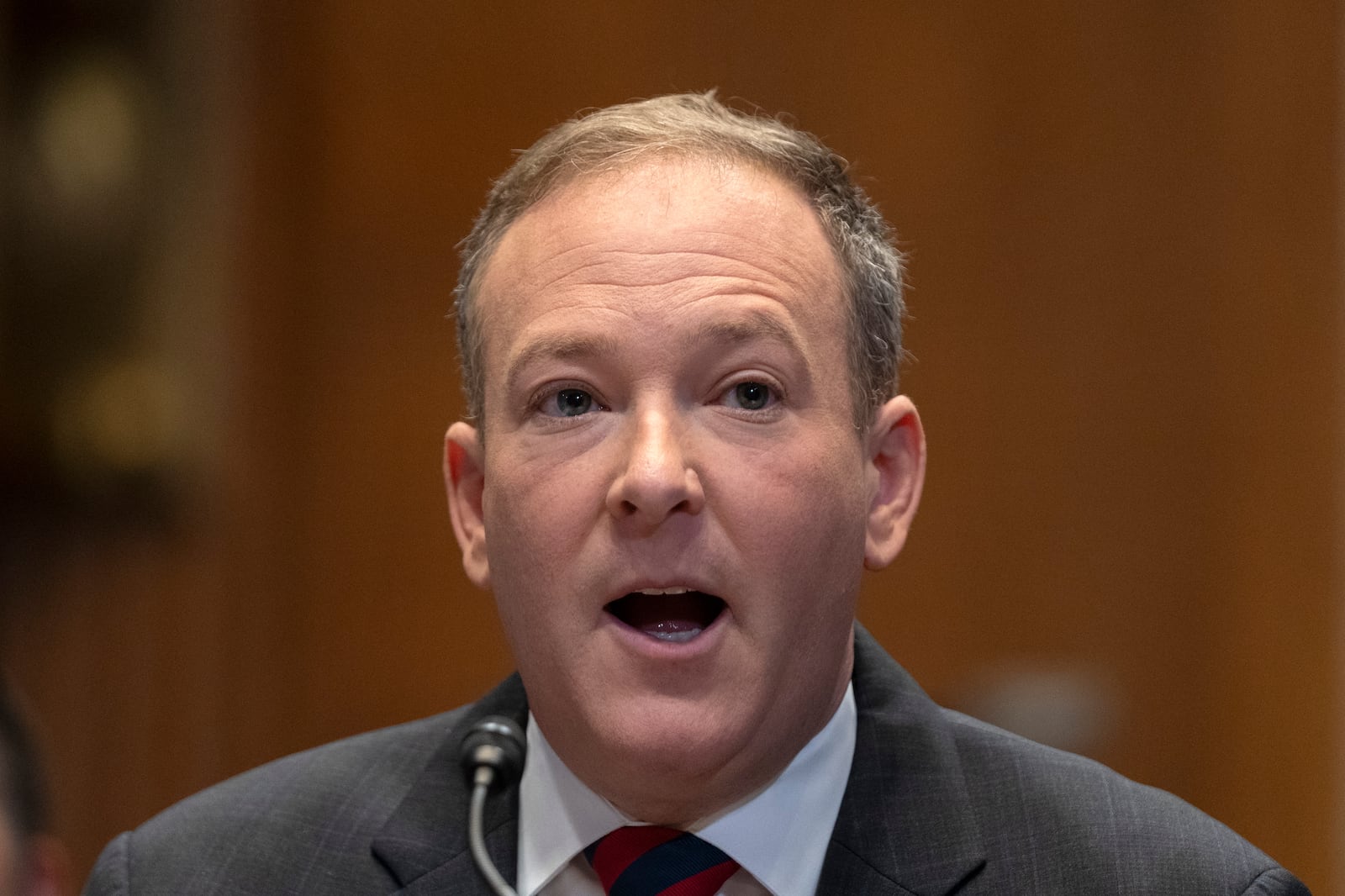 Former Rep. Lee Zeldin, R-N.Y., President-elect Donald Trump's pick to head the Environmental Protection Agency, appears before the Senate Environment and Public Works Committee on Capitol Hill, Thursday, Jan. 16, 2025, in Washington. (AP Photo/Mark Schiefelbein)