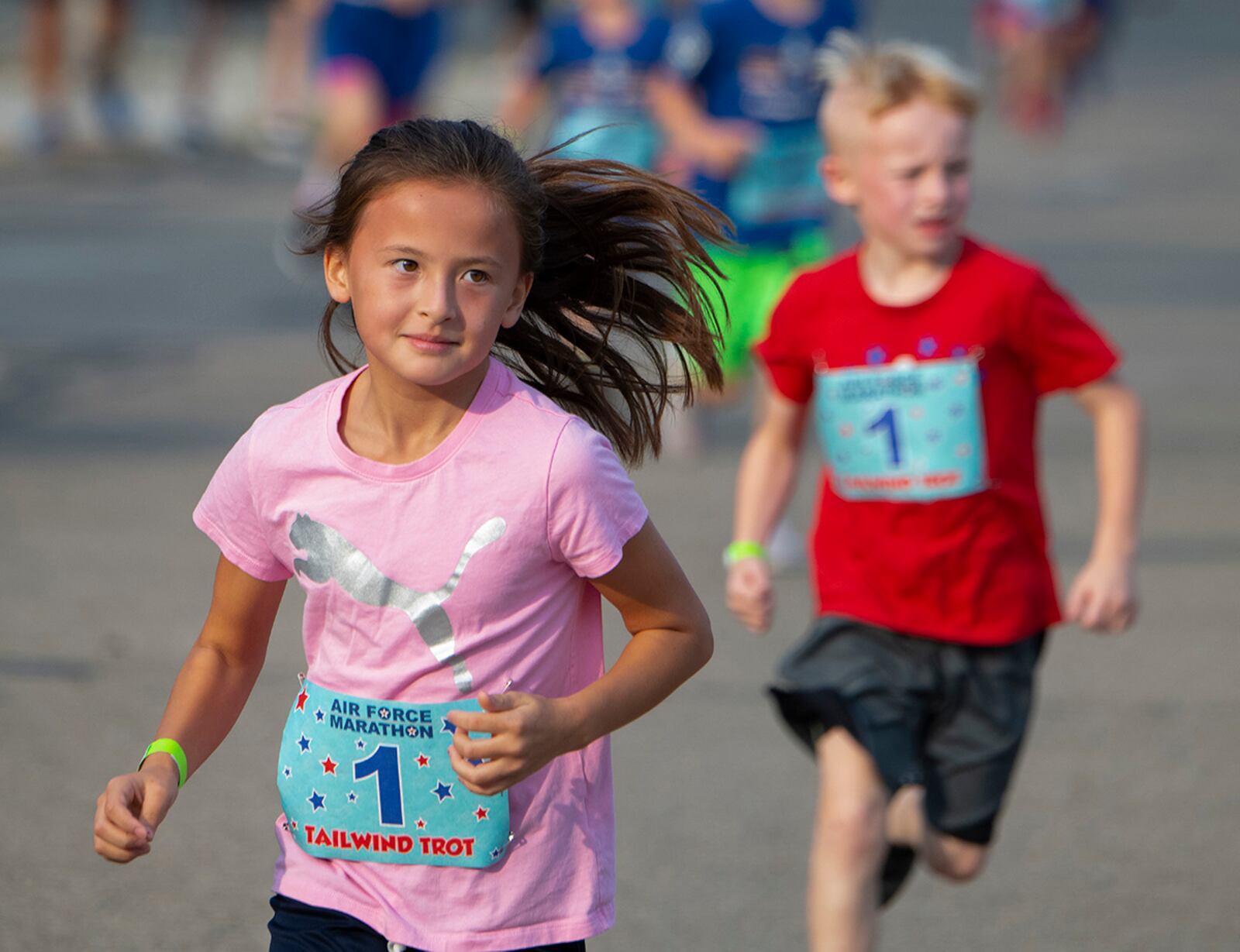 Children participated in the 2022 Air Force Marathon’s Tailwind Trot fun run on the Wright State University campus in Fairborn. U.S. AIR FORCE PHOTO/R.J. ORIEZ