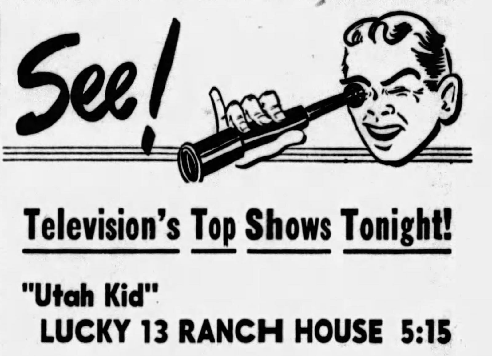 Lucky 13 Ranch House Children's TV show listing from the Dayton Daily News Archives.