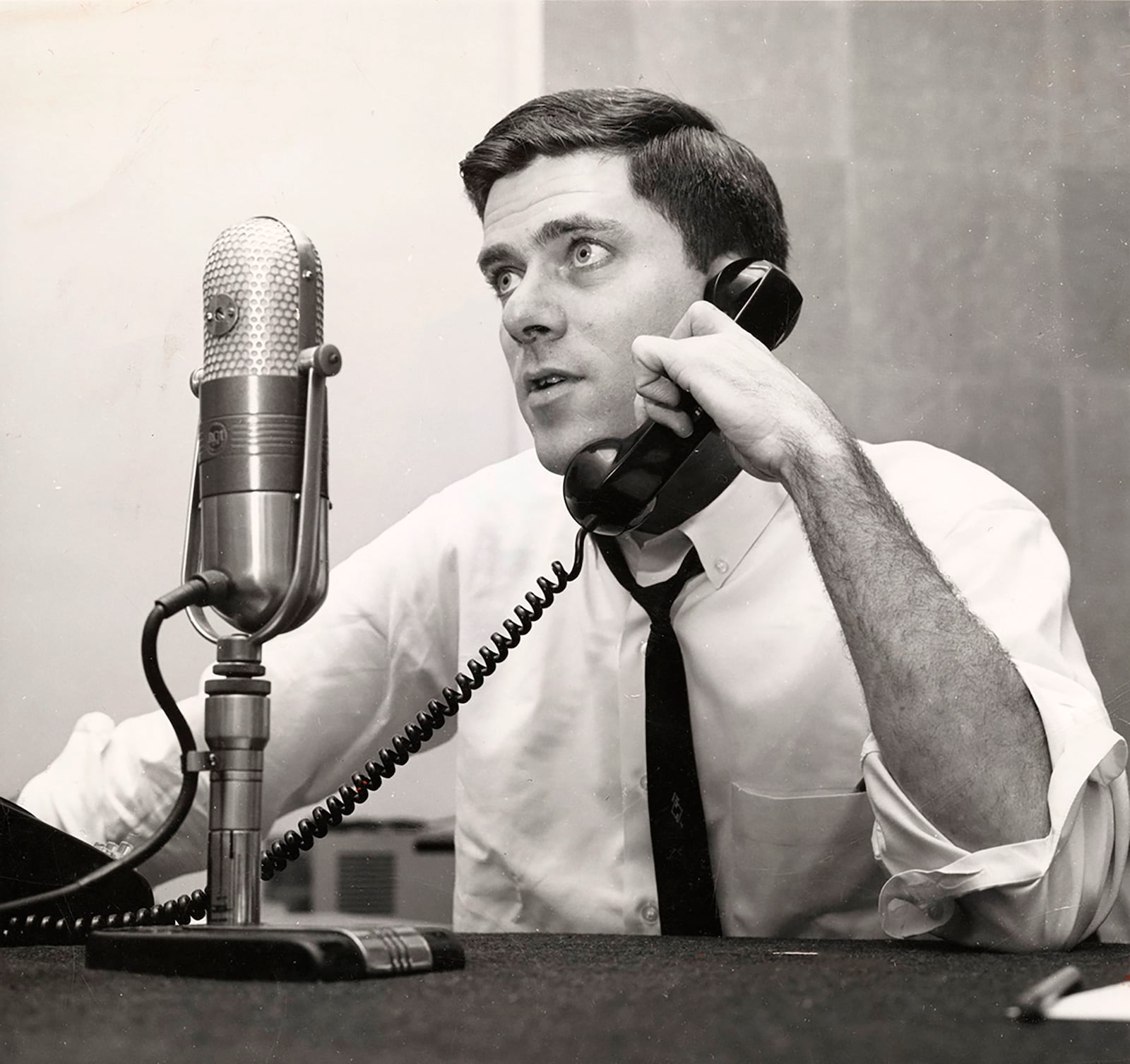 Phil Donahue on the WHIO radio show, Conversation Piece.Donahue hosted the show from 1963 to 1967. DAYTON DAILY NEWS ARCHIVE