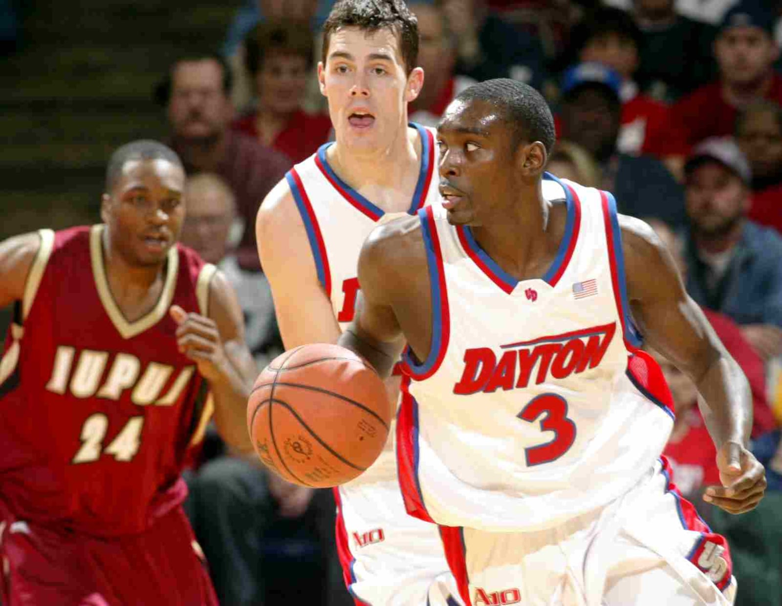 Dayton's  Ramod Marshall starts a fast break during a game against IUPUI at UD Arena. Dayton Daily News photo by Ron Alvey