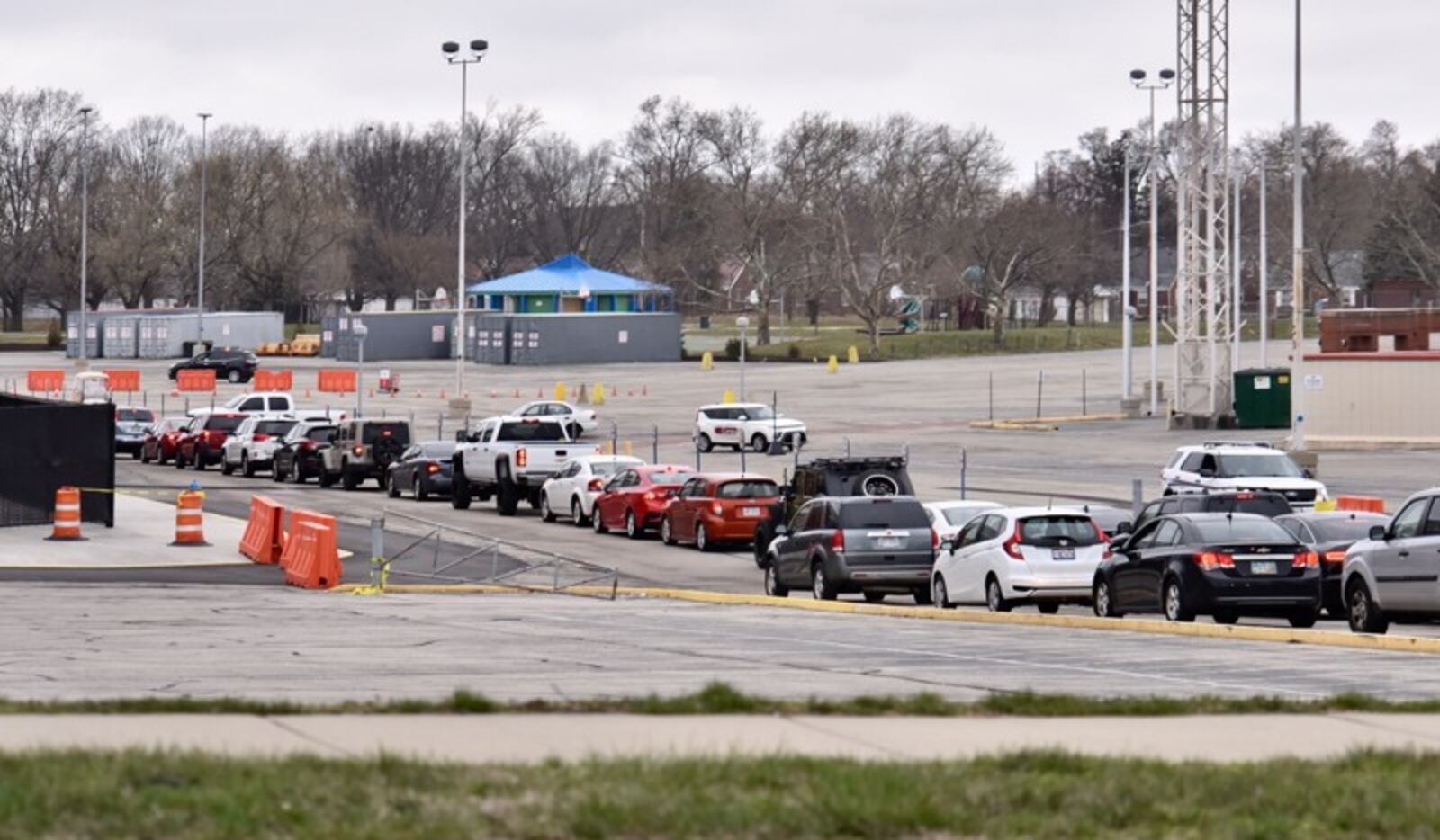 Mobile health clinic set up University of Dayton Arena. People with doctor's order can get tested for coronavirus at UD Arena parking lot in Dayton starting on Tuesday, March 17, 2020. Premier Health is collaborating with the UD to set up a specimen collection site from 10 a.m. to 6 p.m. daily. NICK GRAHAM / STAFF