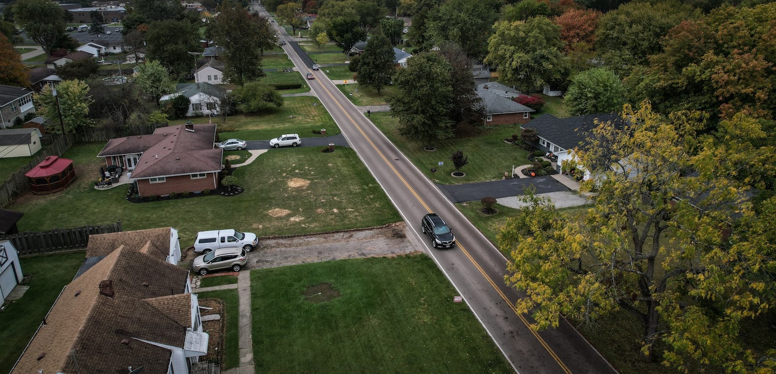 Kinsey Road near Xenia High School is one of many township roads that a November tax levy will help pay for road work. JIM NOELKER/STAFF