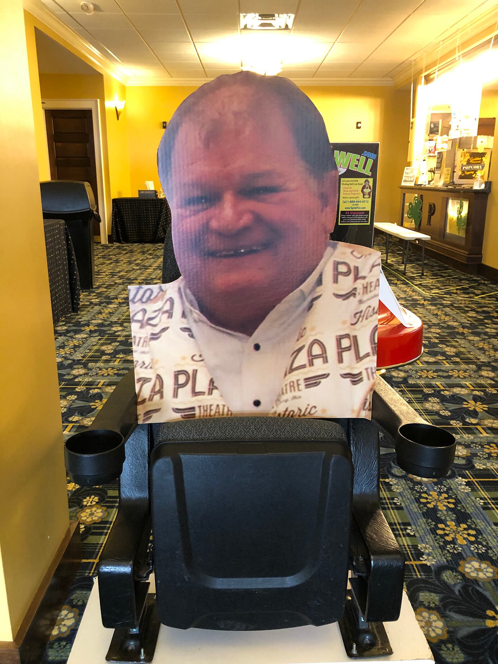 Supporters of the Plaza Theatre can purchase a cardboard cutout of themselves to help ensure social distancing. CONTRIBUTED PHOTO