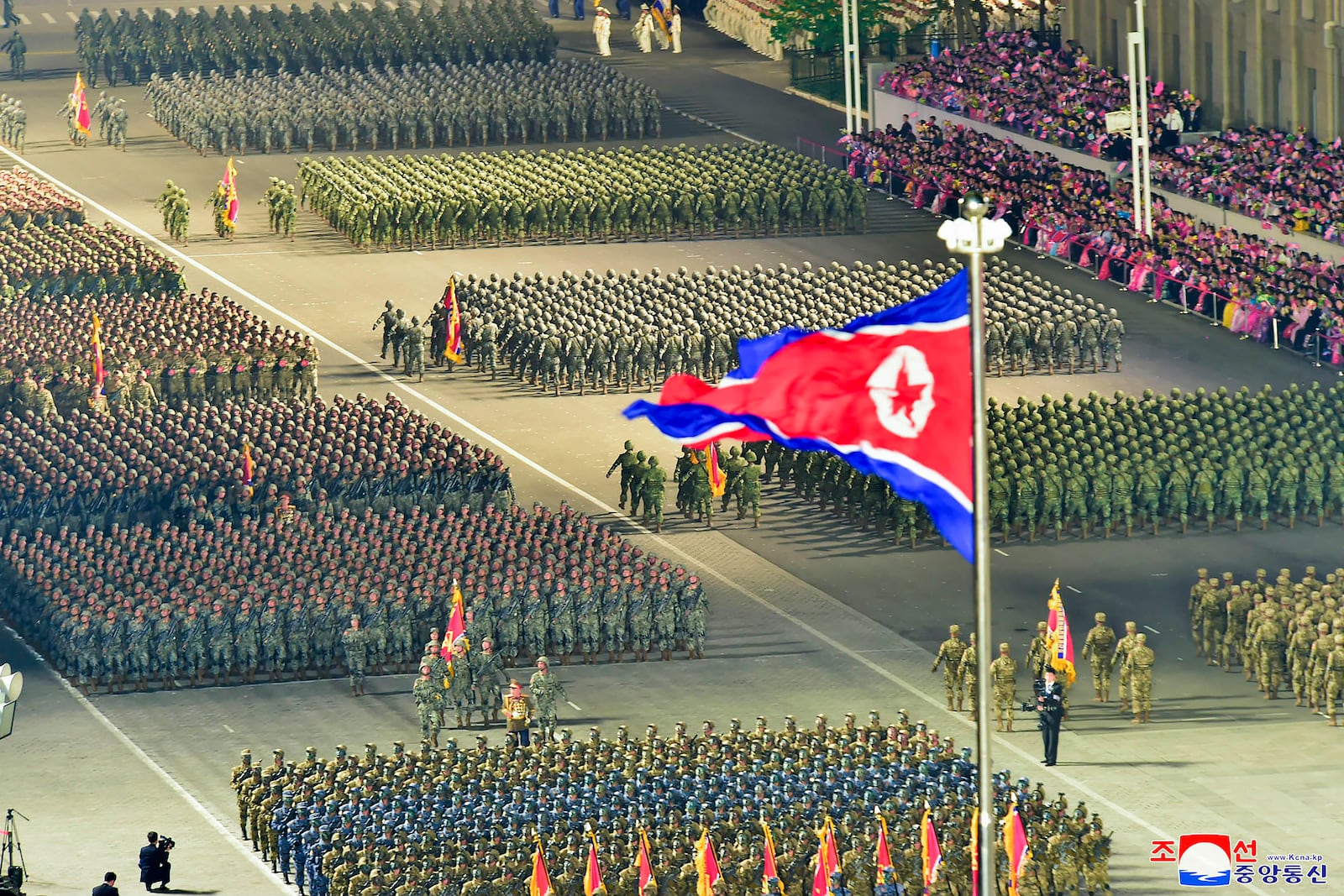 FILE - This photo provided by the North Korean government, shows a military parade to mark the 90th anniversary of North Korea's army at the Kim Il Sung Square in Pyongyang, North Korea, on April 25, 2022. Independent journalists were not given access to cover the event depicted in this image distributed by the North Korean government, and the content cannot be independently verified. Korean language watermark on image reads: "KCNA" which is the abbreviation for Korean Central News Agency. (Korean Central News Agency/Korea News Service via AP, File)