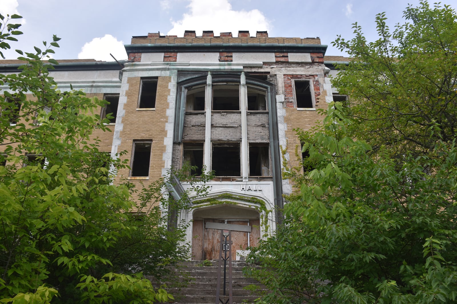 Fout Hall on the Omega Baptist Harvard campus in northwest Dayton. The former residence hall is expected to be torn down in the summer of 2024. CORNELIUS FROLIK / STAFF