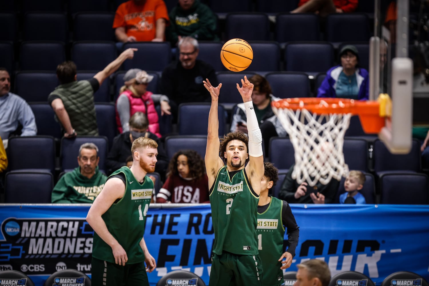 Wright State, Bryant  practice at UD Arena ahead of tourney game