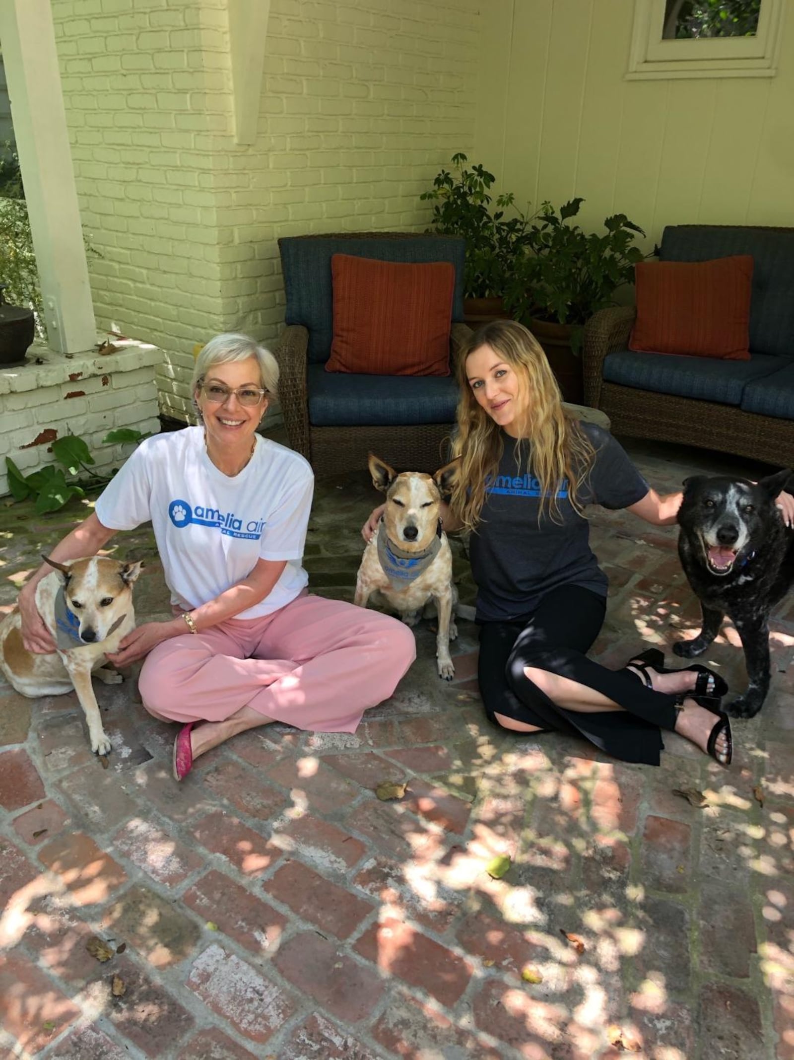 Allison Janney with her niece Petra Janney, co-founder of Amelia Air Animal Rescue.