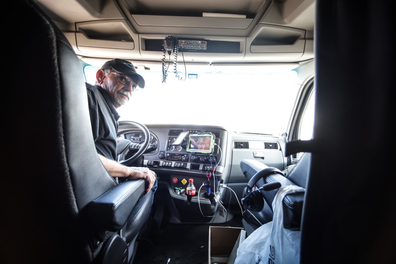 Larry Lloyd has been a truck driver for 37 years and now drives for Spears Expediting. Lloyd said he likes the freedom of trucking but doesn't like the traffic. "It's gotten bad over the years," Lloyd said. JIM NOELKER/STAFF