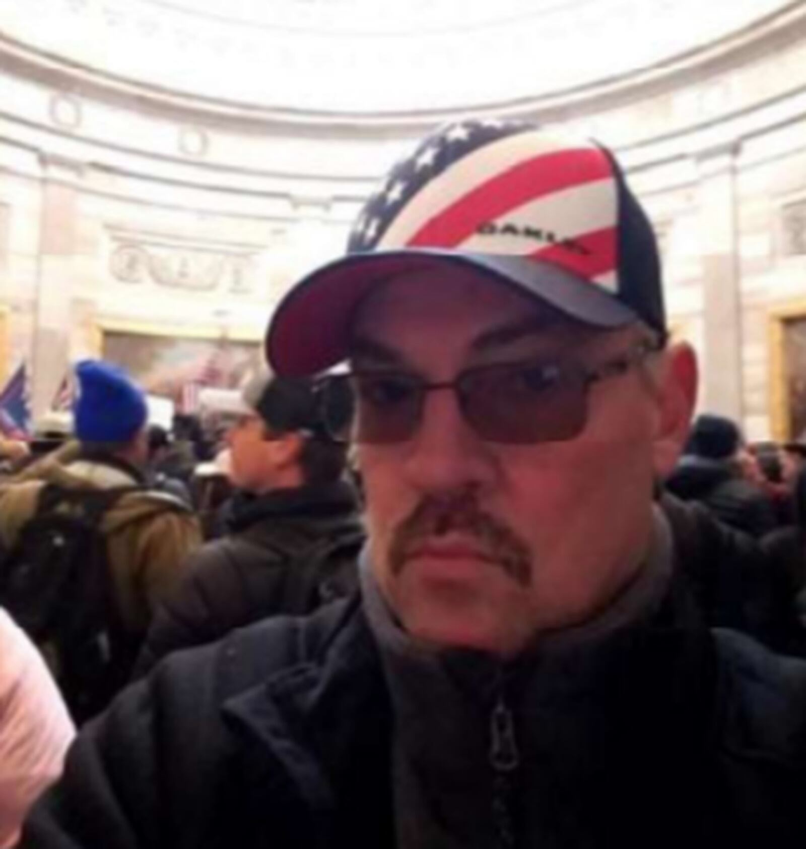 Jan. 6 U.S. Capitol riot: Walter Messer is shown inside the U.S. Capitol and in an image filed in U.S. District Court for the District of Columbia.