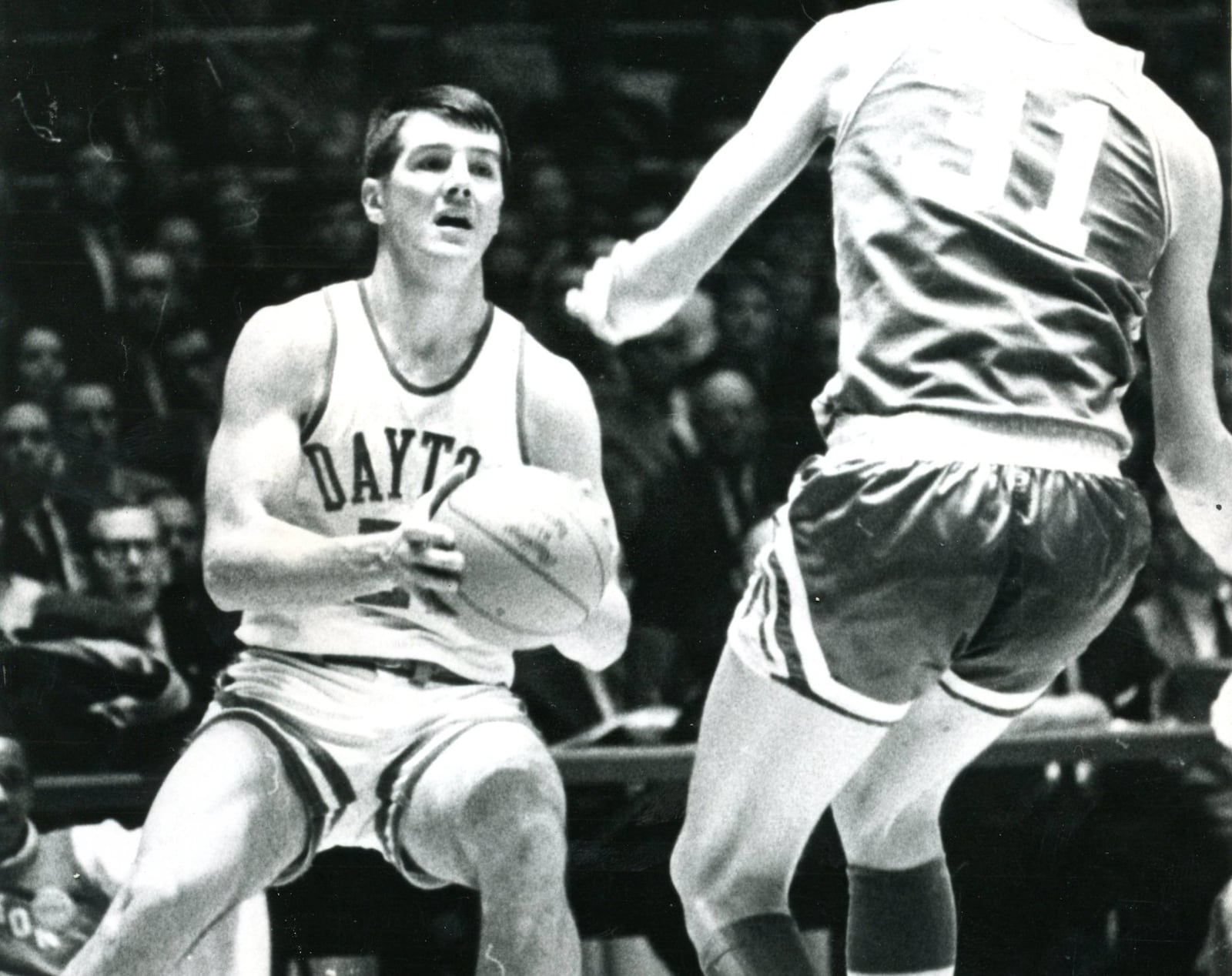 Don May, a University of Dayton junior, in a 1967 NCAA tournament national semifinal game against North Carolina. DAYTON DAILY NEWS ARCHIVE