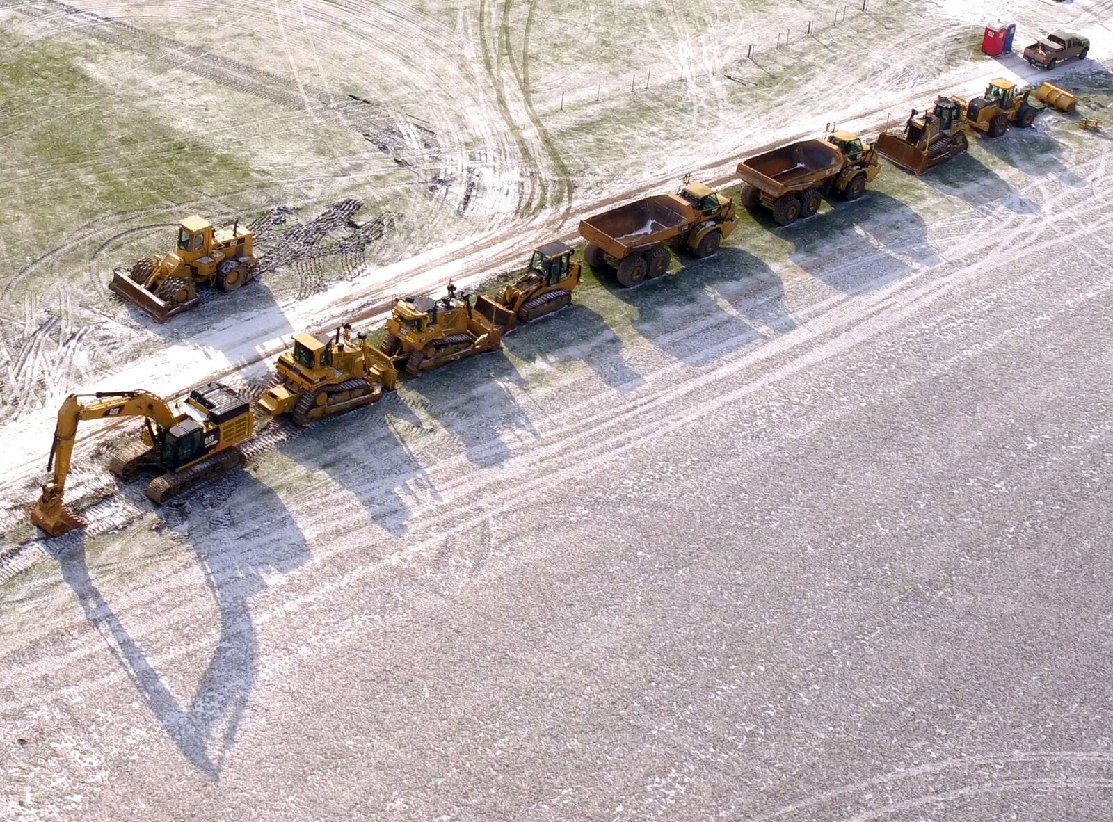 Construction has begun for the $16 million Warren County Sports Park in Turtlecreek Township. The 109 acre park will have 14 soccer fields and 6 ball diamonds when completed.  A narrow swath of trees was removed to build a road between the east and west sections of the sports park that bookends the Turtlecreek Twp. Park.   TY GREENLEES / STAFF