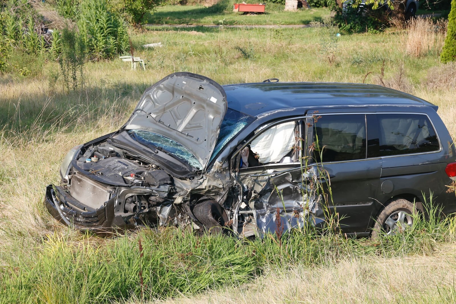 At least one person was killed after a Northwestern school bus was involved in a crash on Route 41 in German Twp. Tuesday, Aug. 22, 2023. BILL LACKEY/STAFF