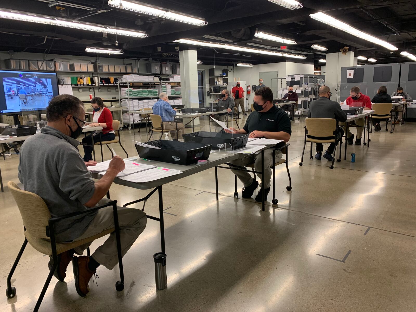 Montgomery County Board of Elections workers audit the results of the Nov. 3 general election.