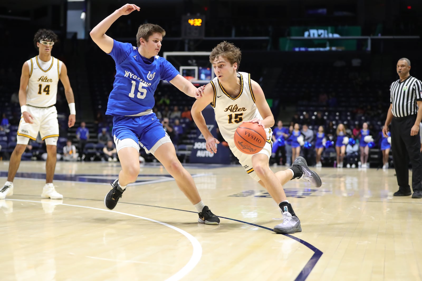 The Alter High School boys basketball team fell to Cincinnati Wyoming 50-41 in a Division IV regional final on Sunday afternoon at Xavier University's Cintas Center. Michael Cooper/STAFF PHOTO