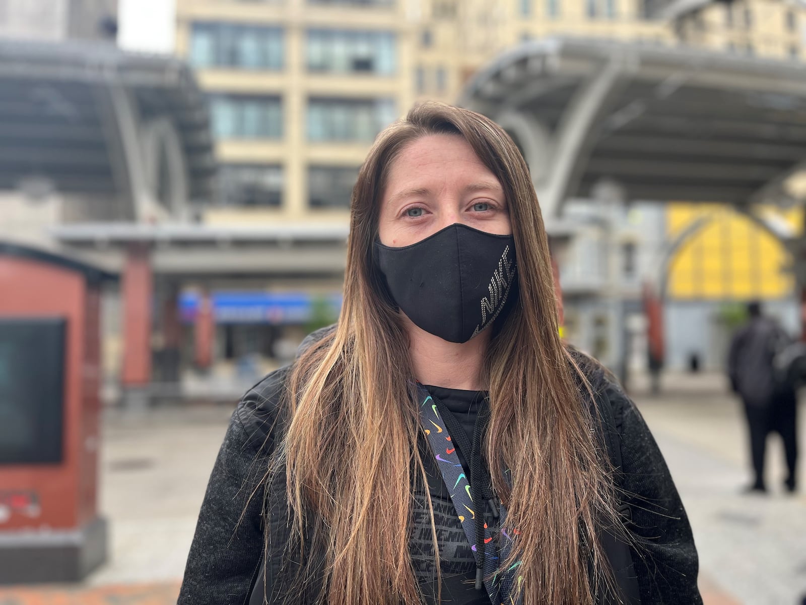 Brittney Rose, 32, who rides Greater Dayton RTA buses several times each week, said she will continue to wear a mask on the bus even though a mask mandate has been lifted. CORNELIUS FROLIK / STAFF