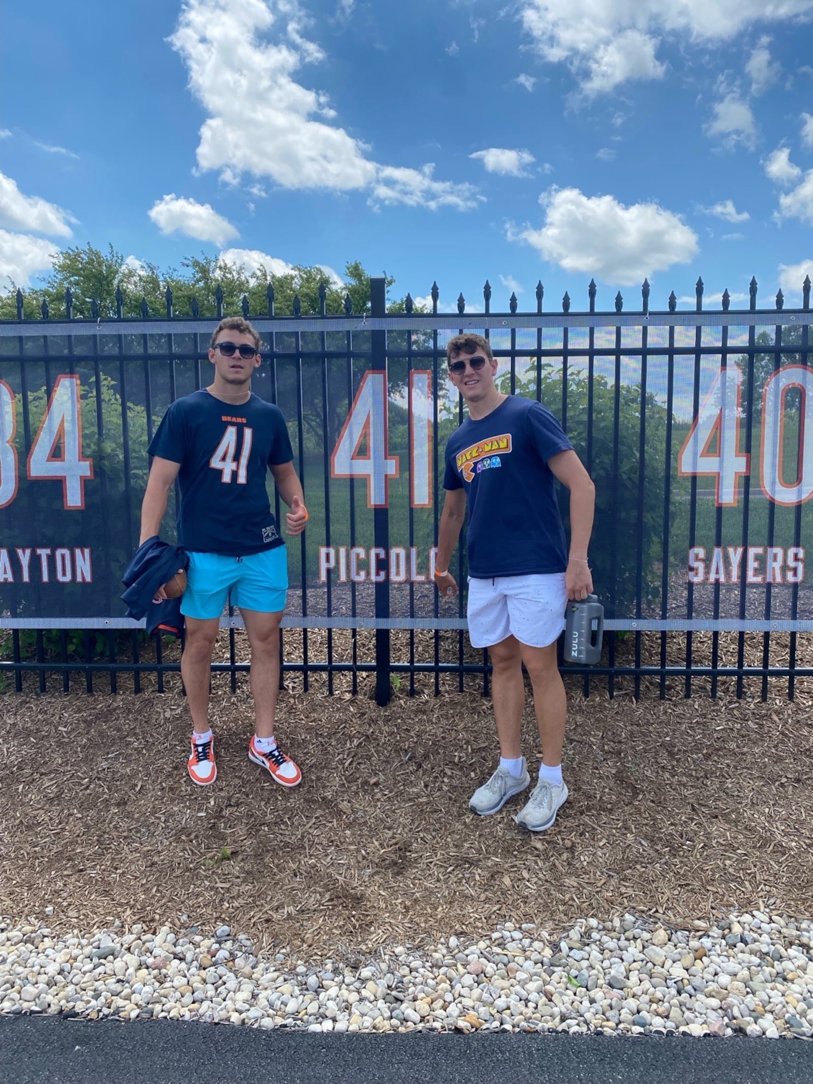 Brian Dolby (left) and his brother Jack at the Chicago Bears training camp. Their grandfather Brian Piccolo played for the Bears until he died of cancer at age 26. His bond with Bears star Gayle Sayers was made into the popular movie: “Brian’s Song.” Piccolo’s No. 41 was retired by the Bears, who started the Brian Piccolo Fund when the beloved back died in 1970. To date, more than $10 million has been raised for cancer research and to help people with developmental disabilities.CONTRIBUTED