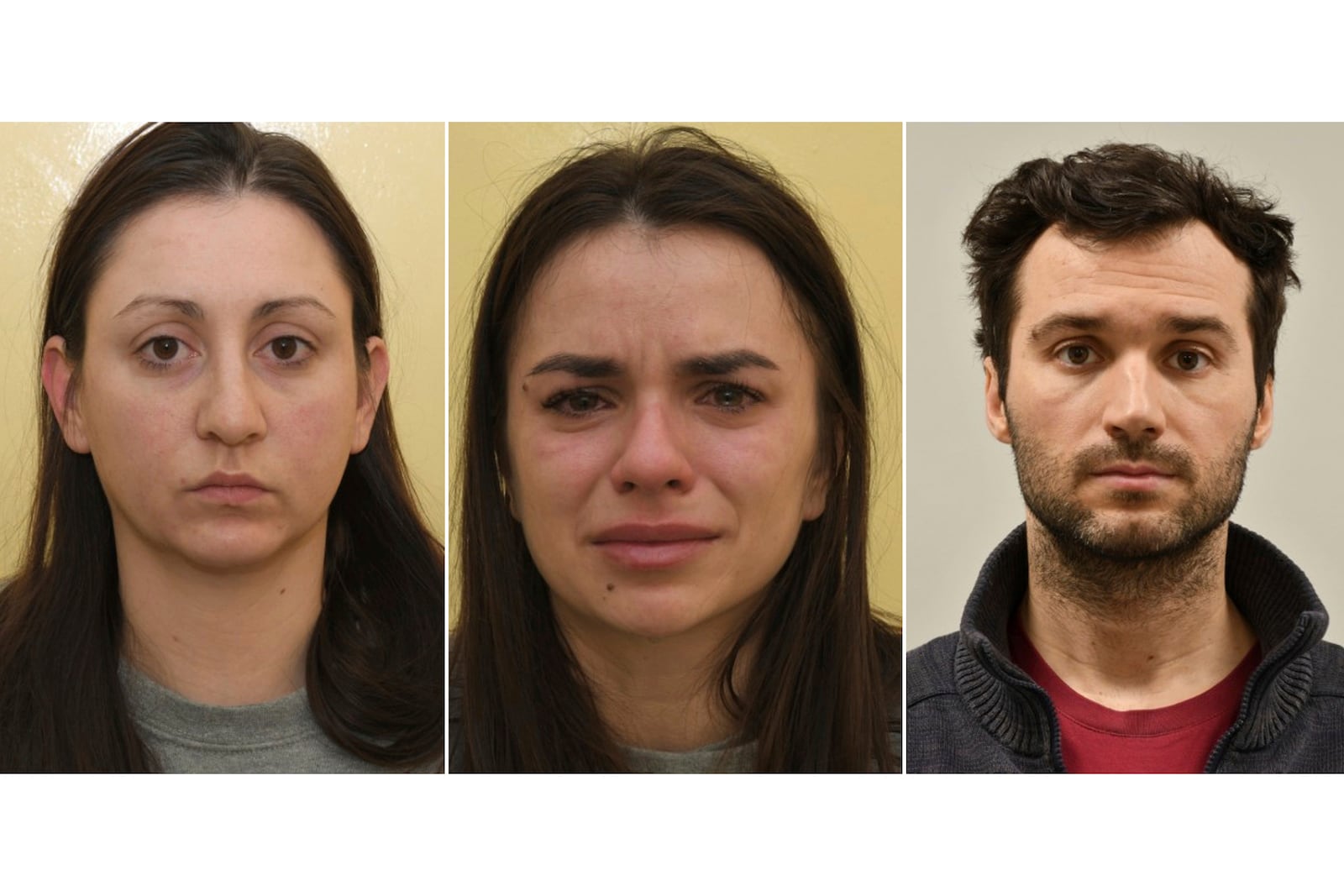 FILE - This undated combo of pictures released by the Metropolitan Police shows from left, Katrin Ivanova, Vanya Gaberova and Tihomir Ivanchev, who were convicted in the U.K. of spying for Russia. (Metropolitan Police via AP, File)