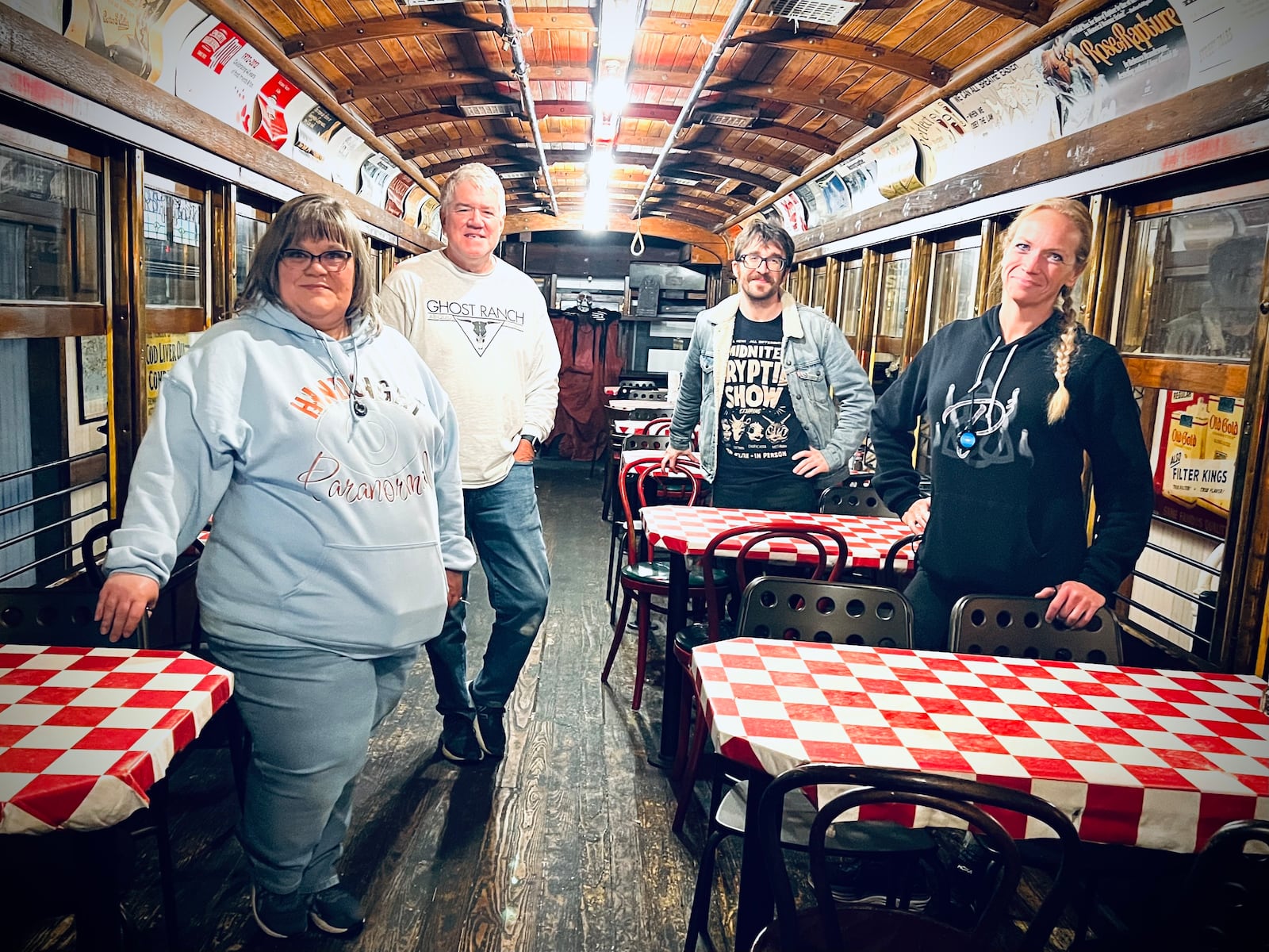 Teresa Lynch, Dave Bennett, Brandon Berry and Paula Dytko ghost hunting at Spaghetti Warehouse, 2024. CONTRIBUTED