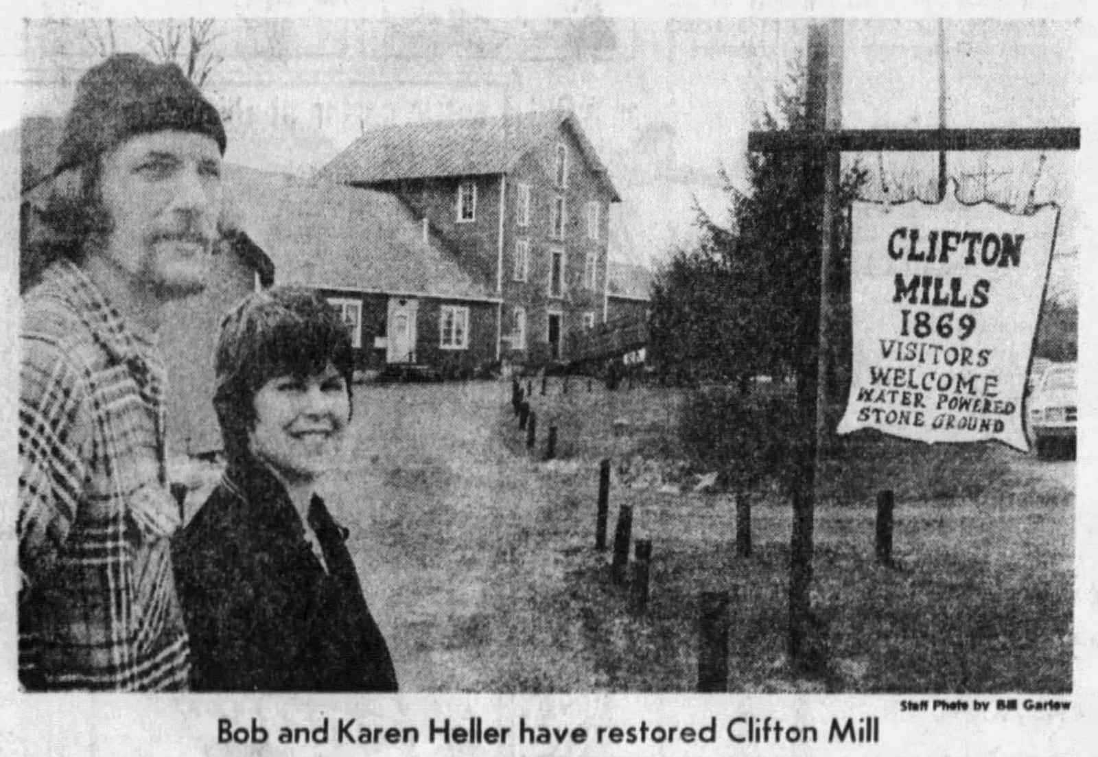 Bob and Karen Heller restored the Clifton Mill in the 1970s. DAYTON DAILY NEWS ARCHIVES 1976.