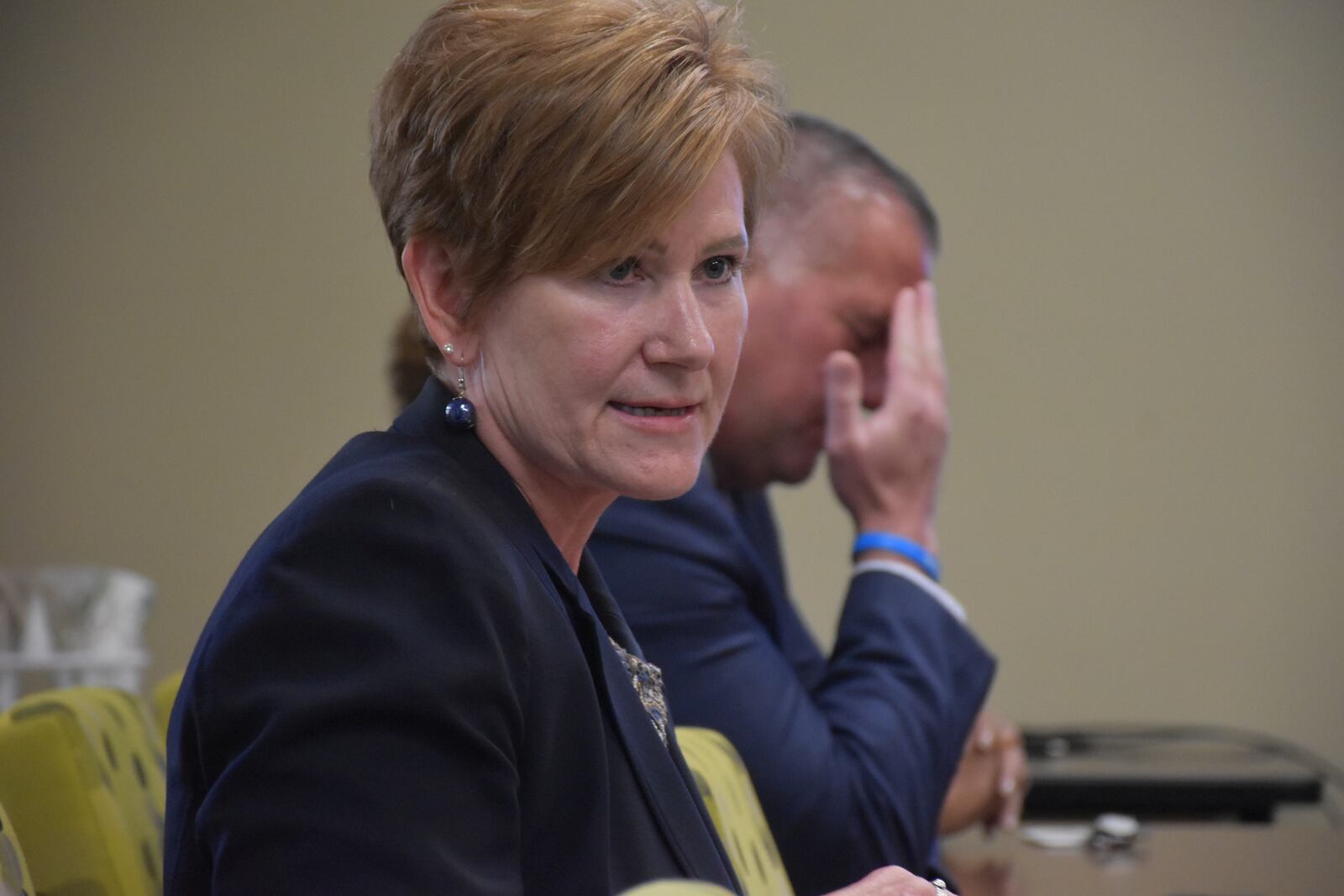 Dayton City Manager Shelley Dickstein at a city commission worksession in May 2024. CORNELIUS FROLIK / STAFF