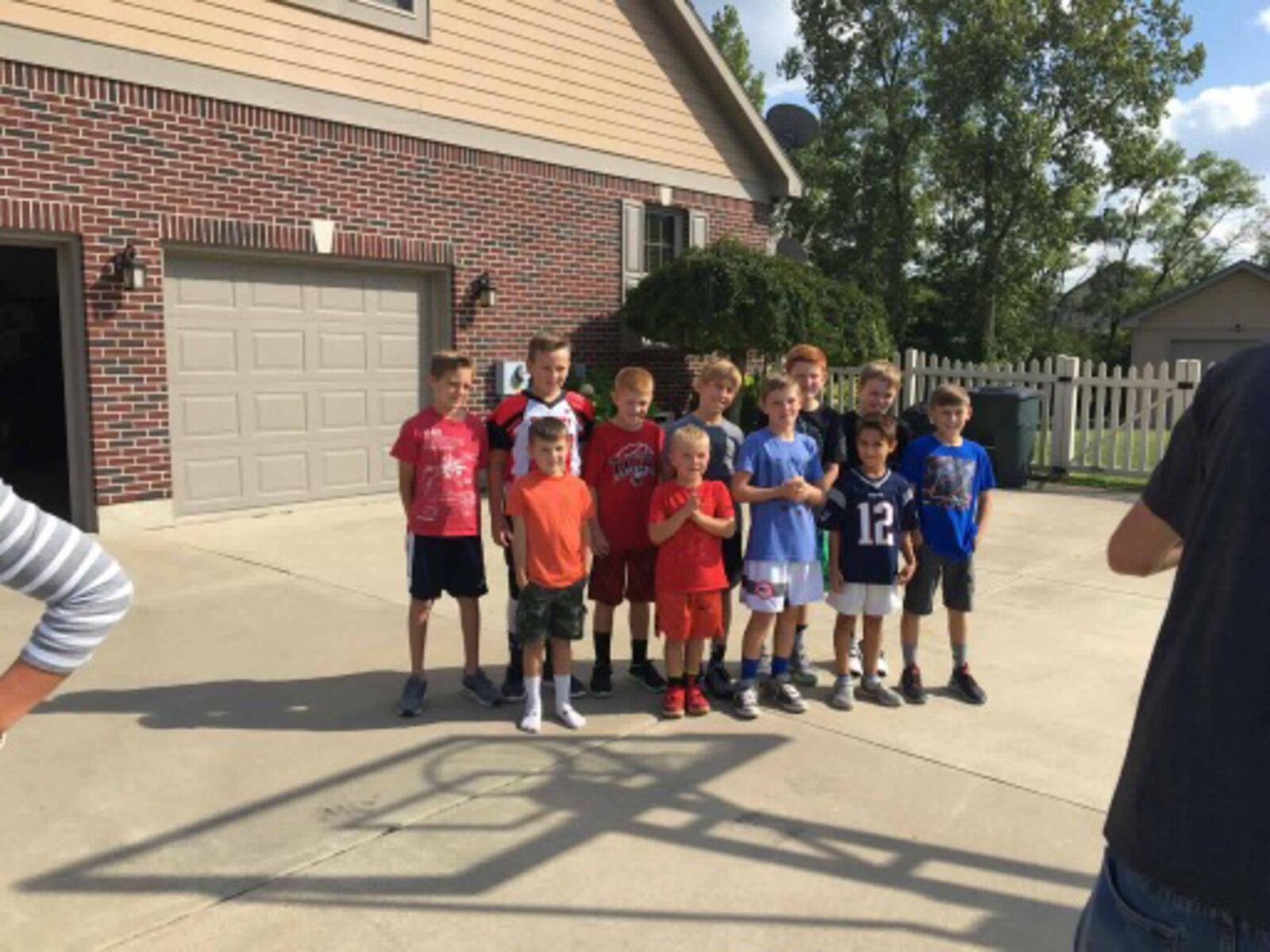 Collin Isaac collected more than 140 pounds of pet food at his birthday party in August. The items will be donated to animals impacted by Hurricane Harvey.  The boys are from right to left, starting with the back row: Trey Sellers, Jake Dettwiller, Brady Liskey, Cameron Smith, Carter Chinn, Jackson Robbins, Luke Lyons. Right to Left front Row: Max Lyons, Wyatt Isaac, Collin Isaac, Kellan Sellers