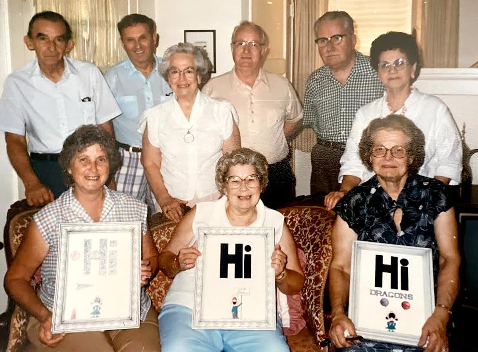 Paul White, Fairmont Class of '34 (top row, second from left), with fellow classmates in the 1980s as they worked on plans for a class reunion. CONTRIBUTED