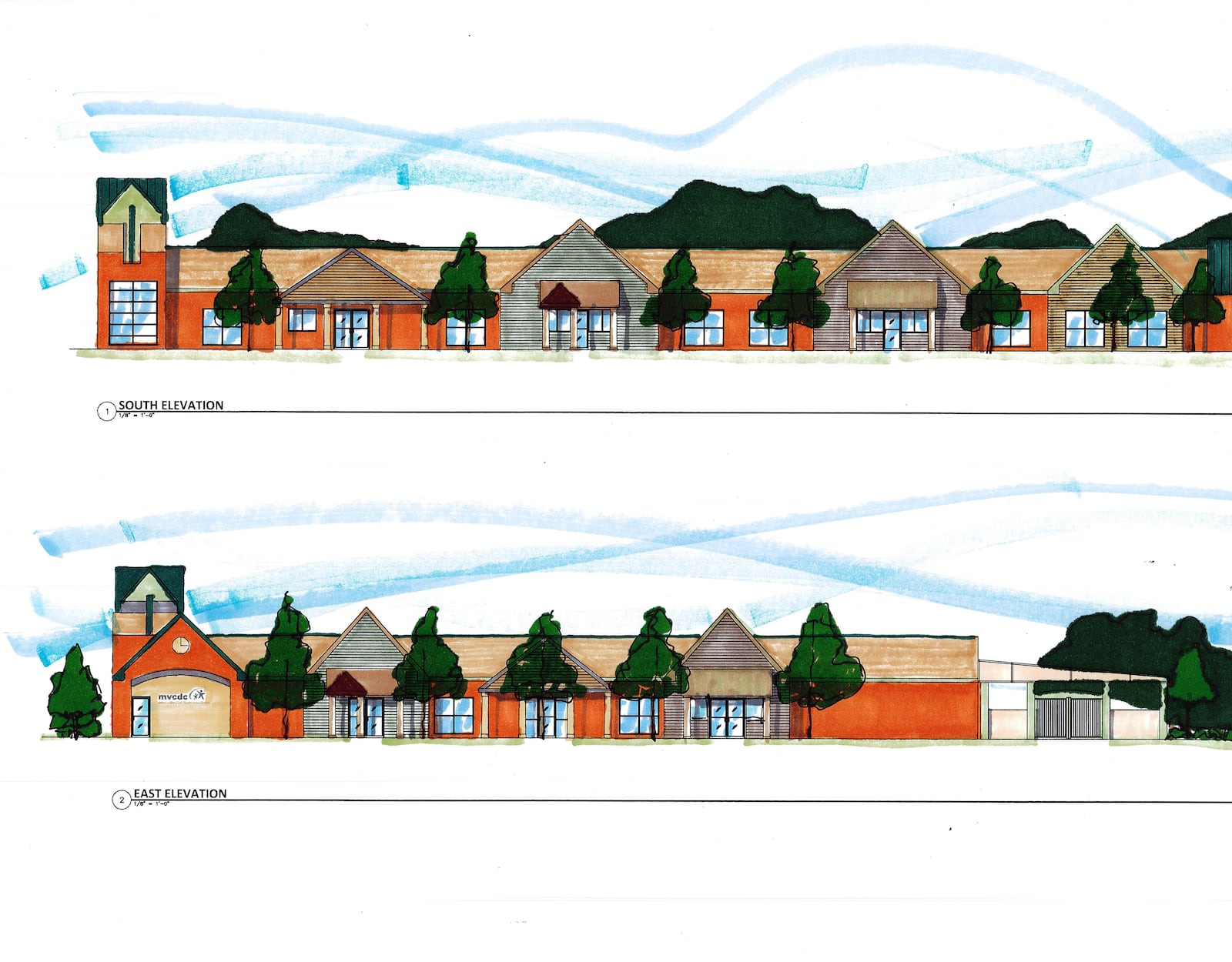 An artist's rendering of the exterior of the planned new East Dayton Miami Valley Child Development Centers' school. Contributed