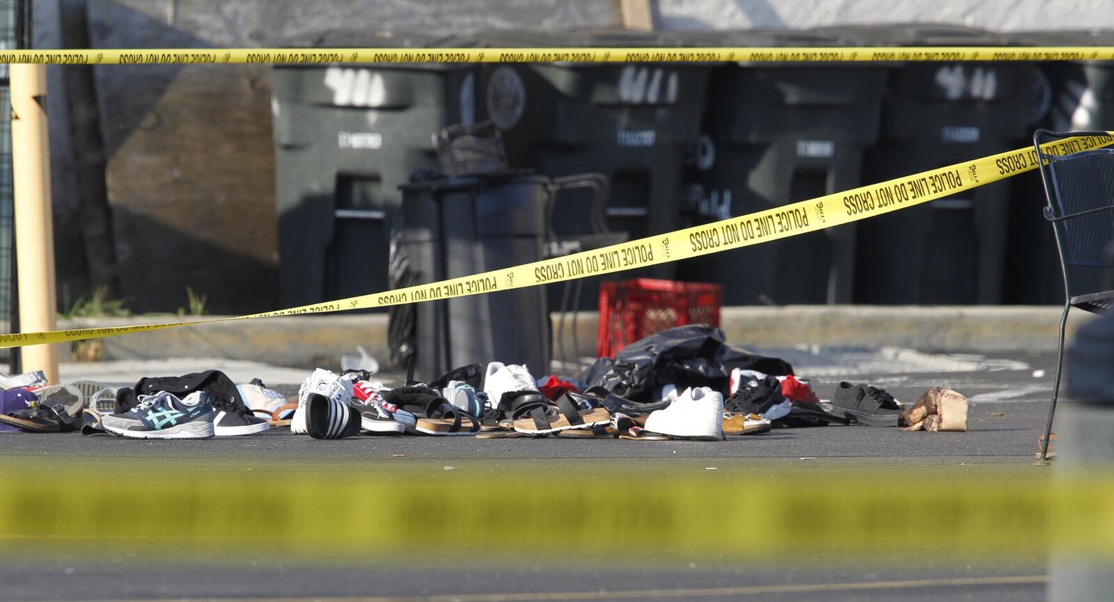 Scene in the Oregon District where 10 people were killed, including the shooter, in a mass shooting that also injured more than two dozen others. The shooting took place in the 400 block of East Fifth Street at 1:07 a.m. TY GREENLEES / STAFF