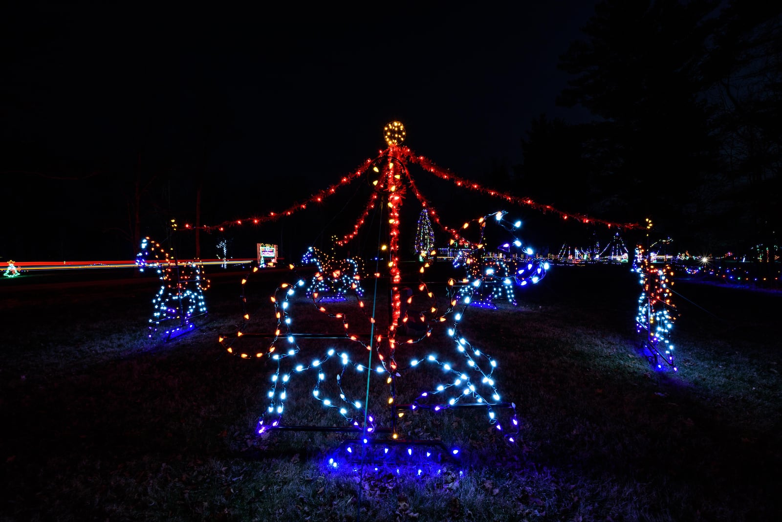 Fort St. Clair's Whispering Christmas light display is open through December from 6-10 p.m. every night with hot chocolate and cookies. A $5 donation per car is requested to help to cover the operation costs. Fort Saint Clair State Park is located at 135 Camden Road in Eaton. TOM GILLIAM/CONTRIBUTED