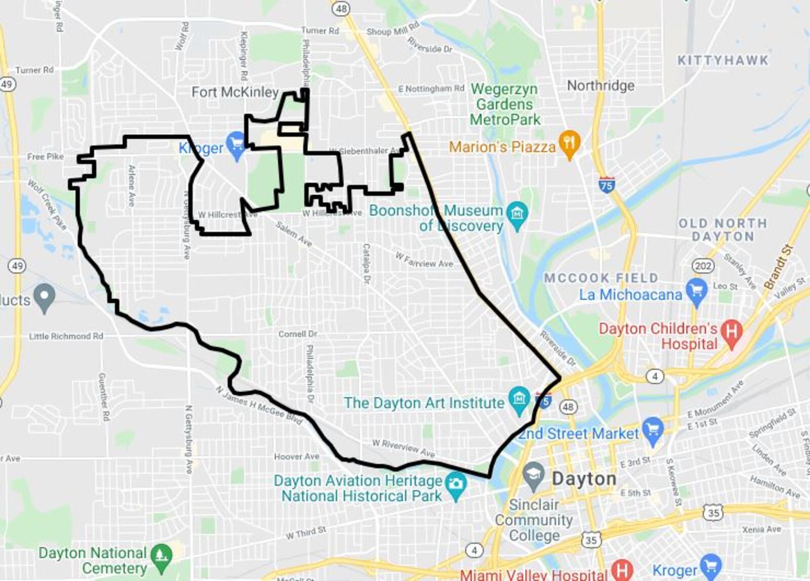 The geographic boundaries of the area being targeted for investment by the Northwest Dayton Partnership. CONTRIBUTED