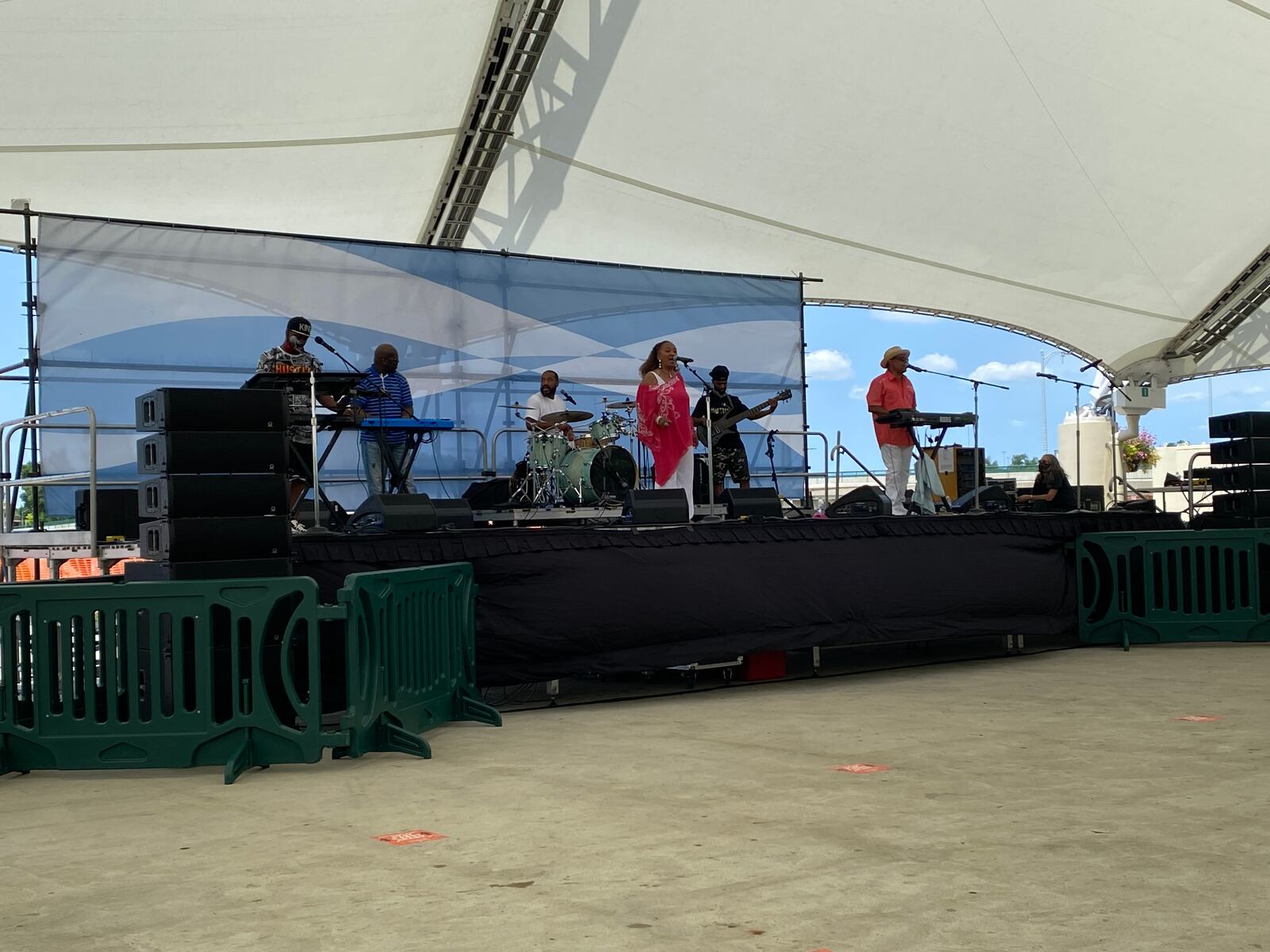 The Lyd Band at the "Lights in Flight" festival at RiverScape MetroPark on Saturday, celebrating Independence Day. Eileen McClory / Staff