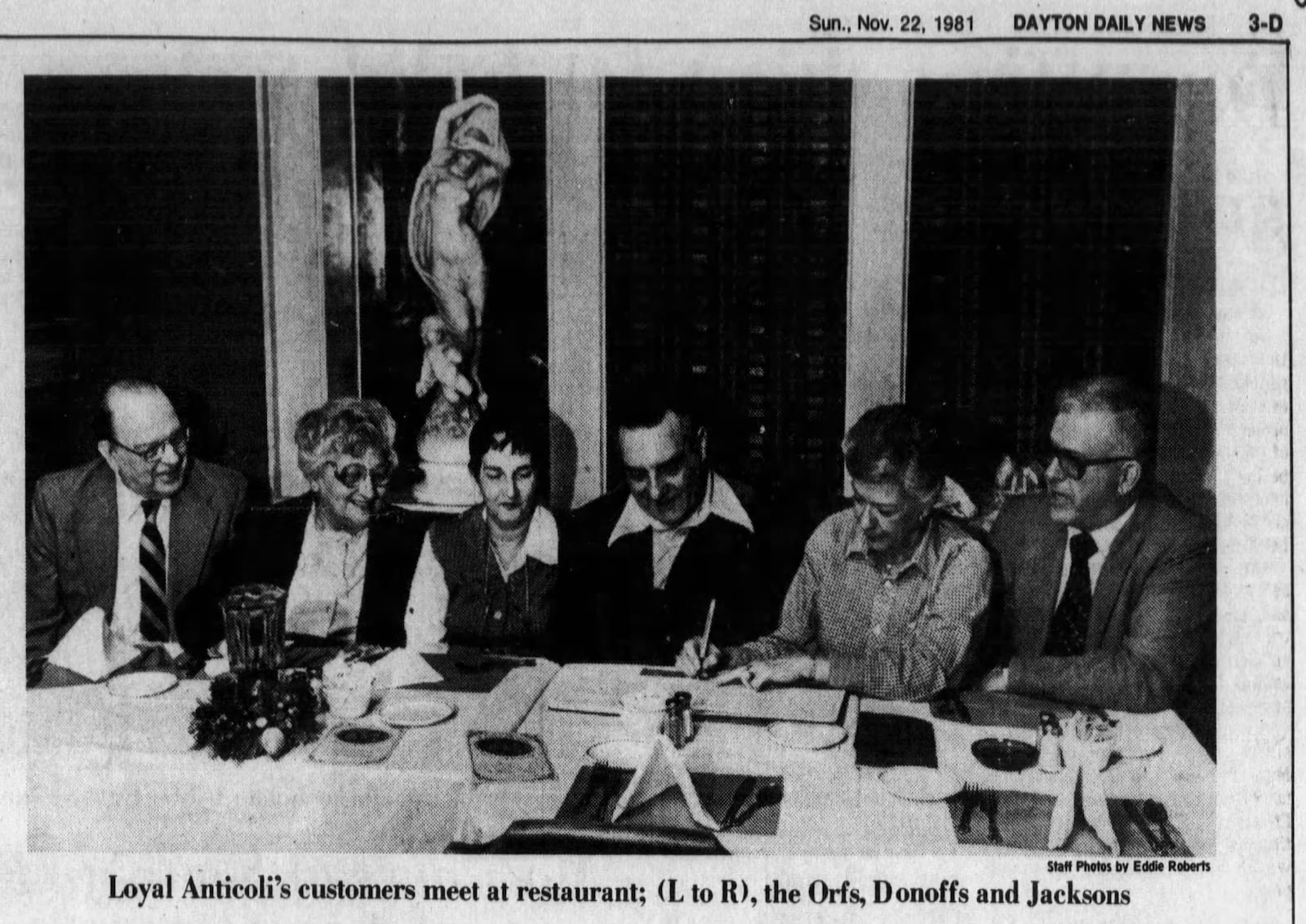 Loyal Anticoli's restaurant customers in 1981. DAYTON DAILY NEWS ARCHIVES