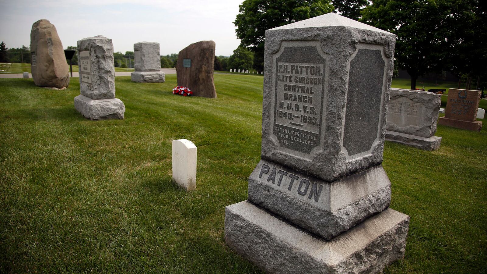 A small civilian section of the Dayton National Cemetery is located next to the Monument area.  This area contains the graves of former Governors of the National Home and others associated with the management of the the early Soldiers Home and Hospital.  TY GREENLEES / STAFF