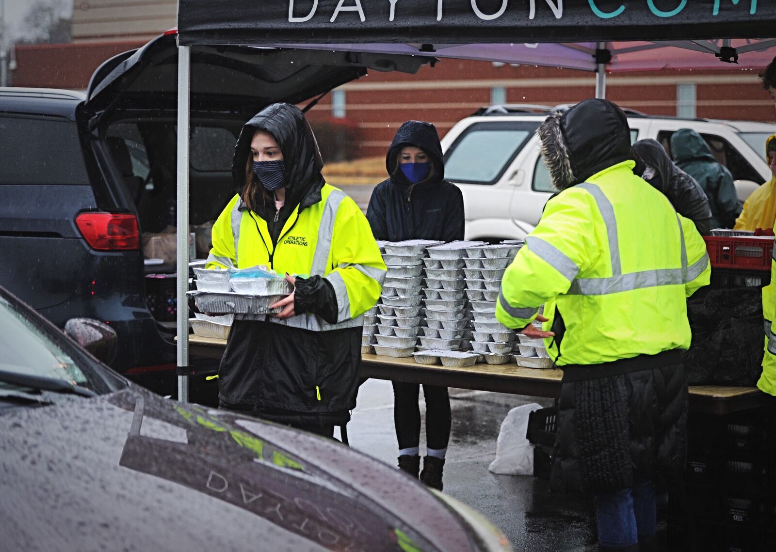 Miami Valley Meals last month prepared about 6,000 meals for Thanksgiving that were distributed at the University of Dayton Arena and Trotwood-Madison High School. MARSHALL GORBY/STAFF