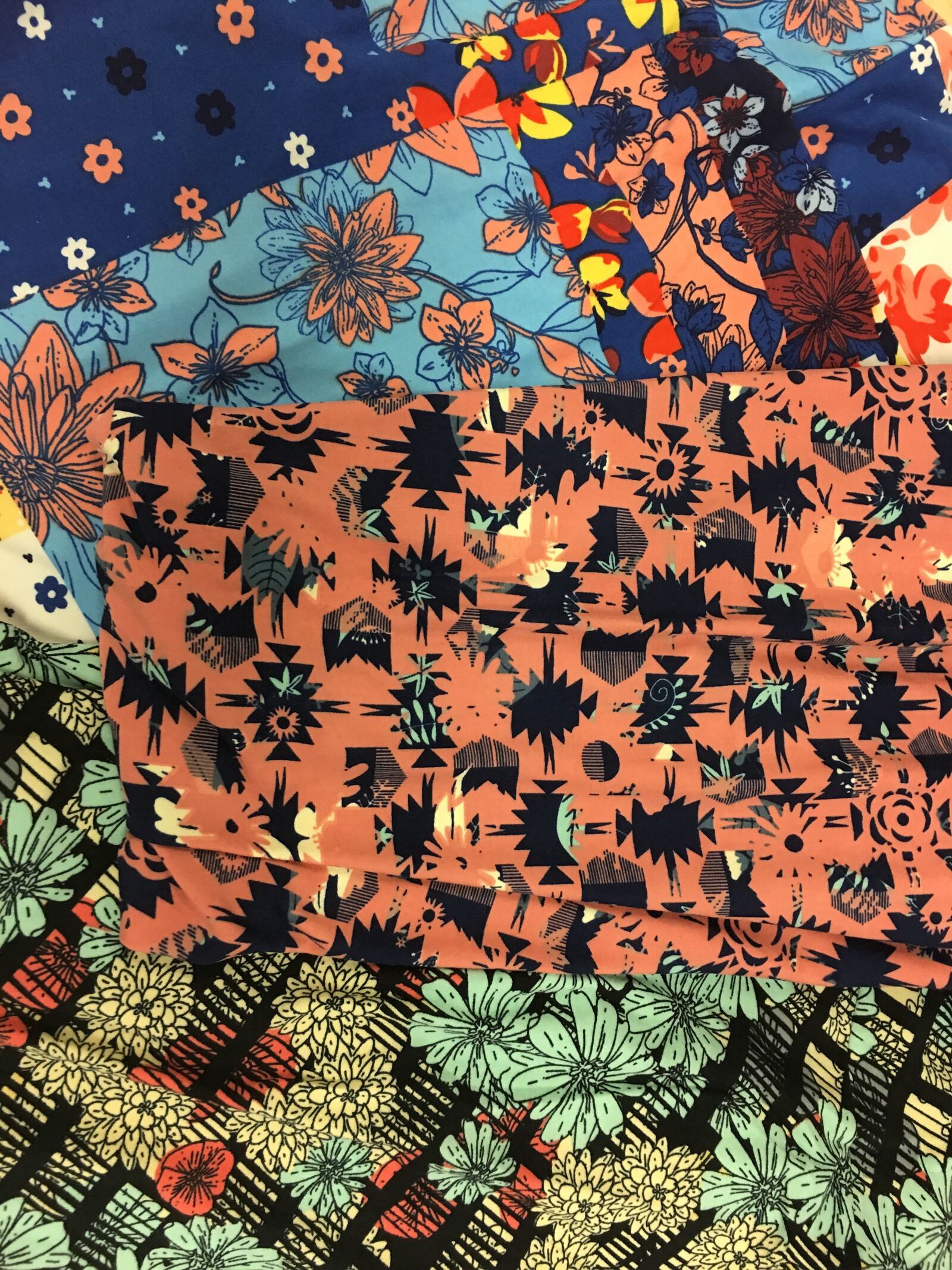 LuLaRoe leggings come in assorted patterns and sizes and are famous for their comfort. CONTRIBUTED