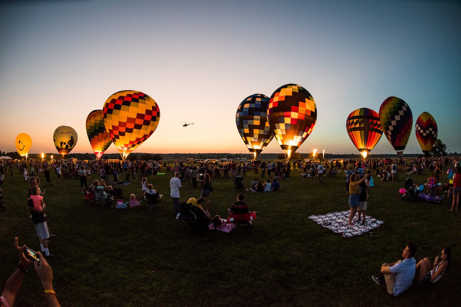 Ohio Challenge balloon glow and fireworks