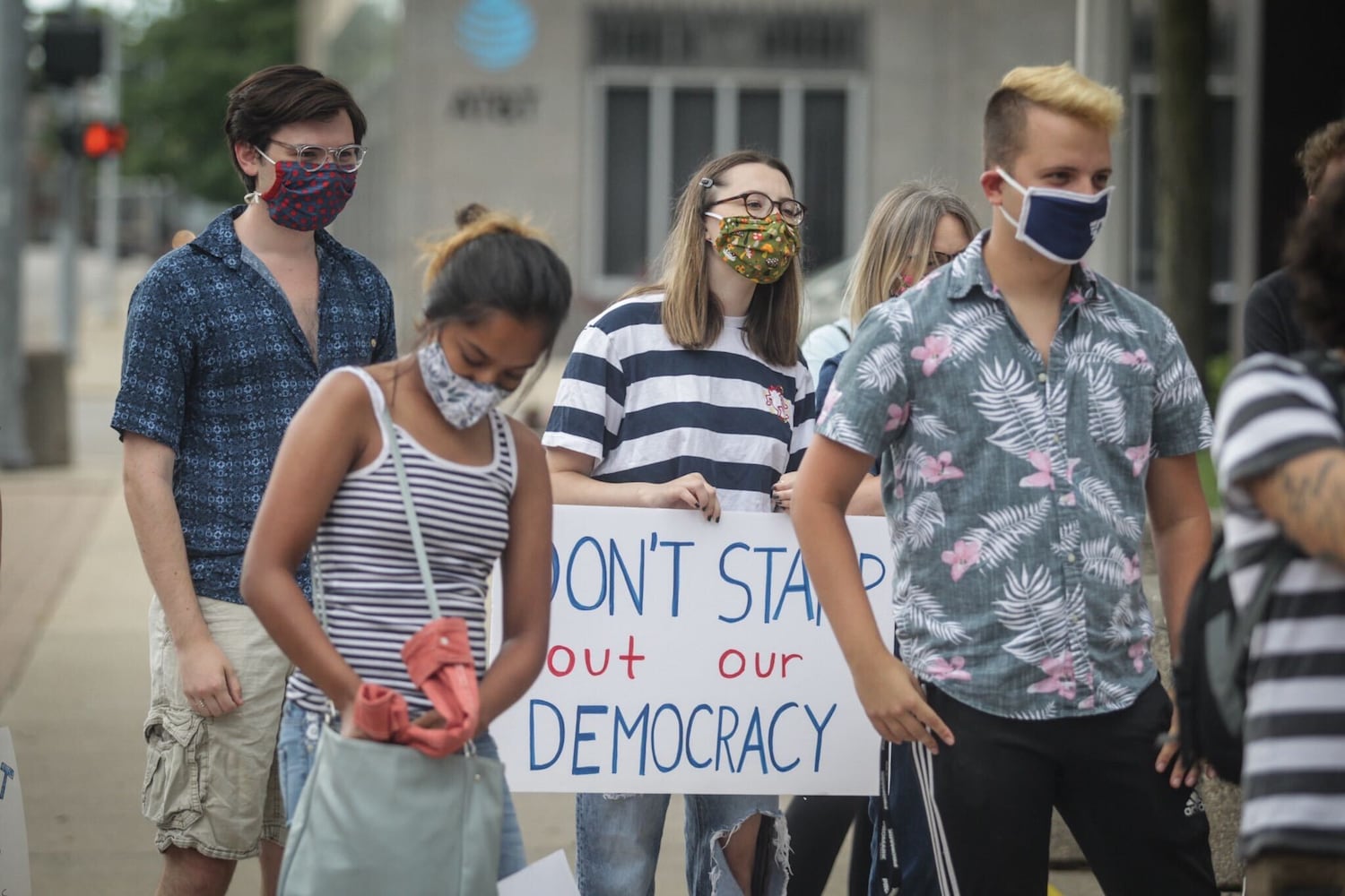 Demonstrators marched for post office