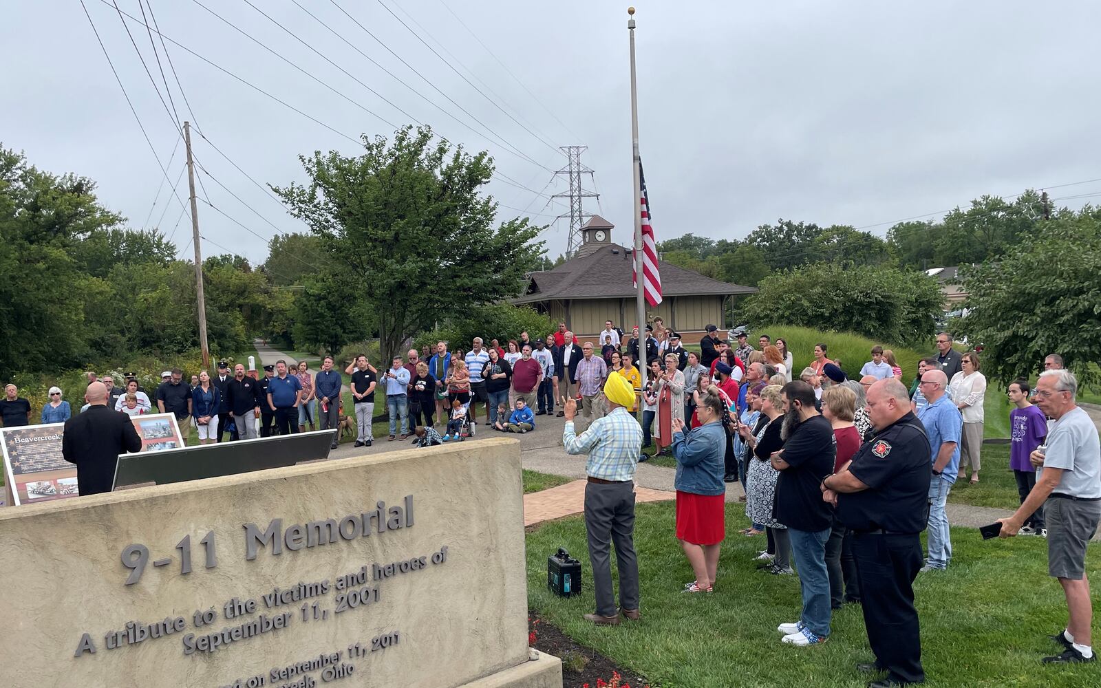 More than 100 people attended the 9/11 memorial event Sunday in Beavercreek. NICK BLIZZARD/STAFF