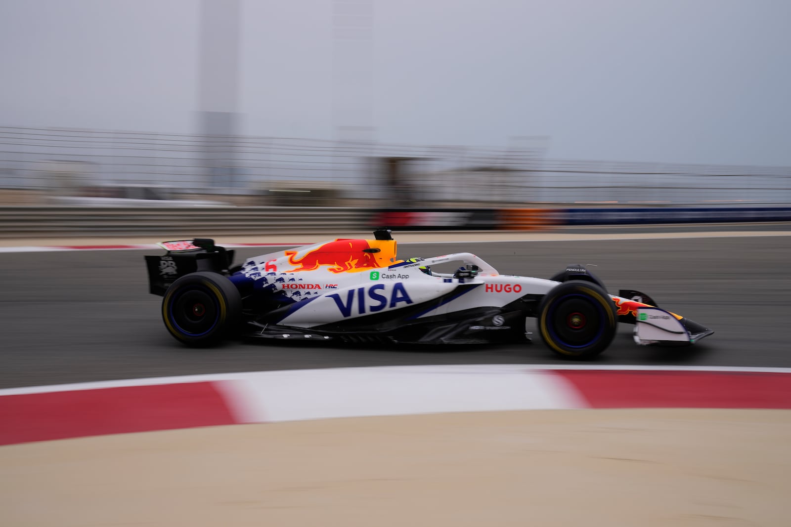 RB driver Isack Hadjar of France in action during a Formula One pre-season test at the Bahrain International Circuit in Sakhir, Bahrain, Wednesday, Feb. 26, 2025. (AP Photo/Darko Bandic)